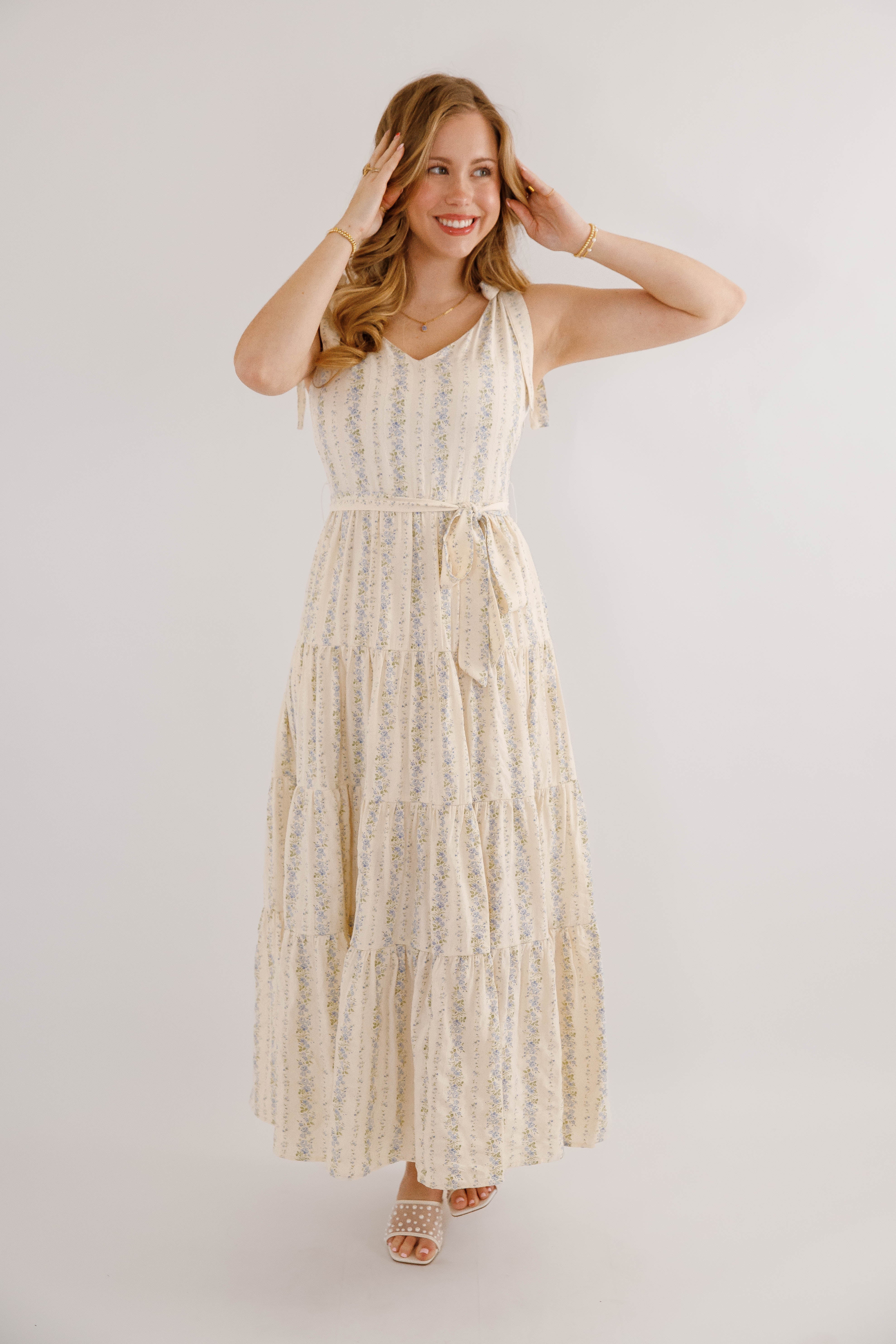 Signs Of Spring Maxi Dress-Blue