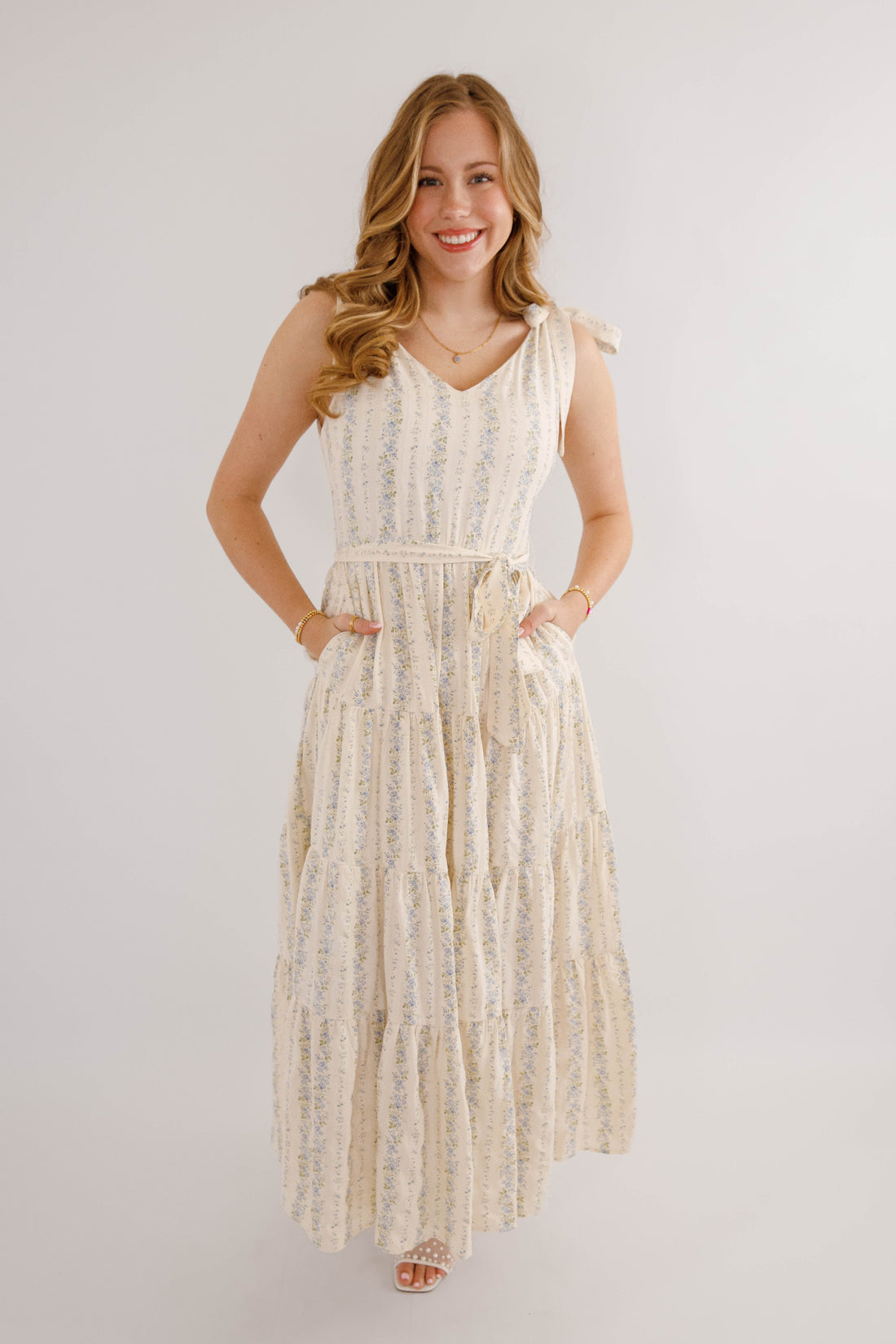 Signs Of Spring Maxi Dress-Blue
