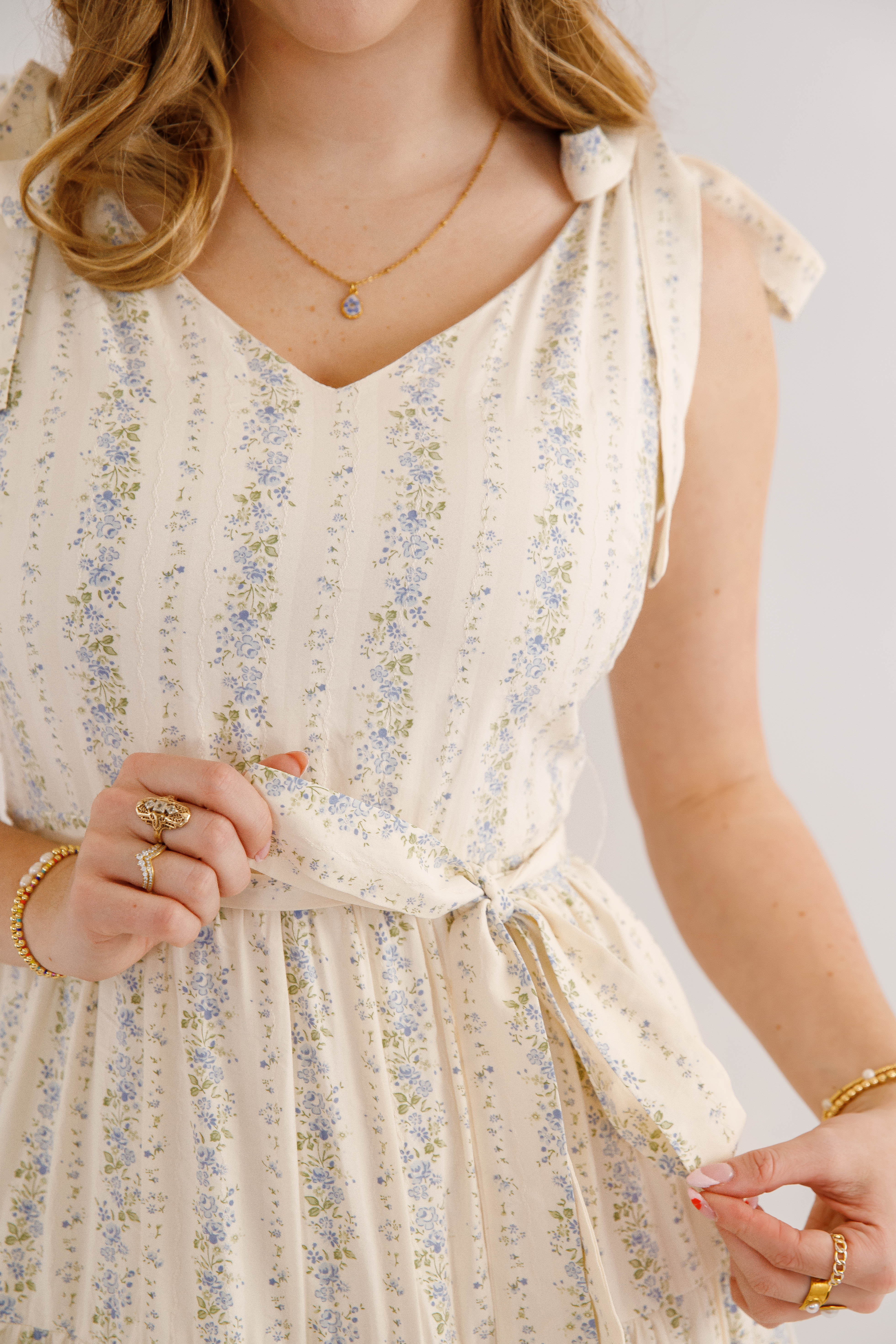 Signs Of Spring Maxi Dress-Blue
