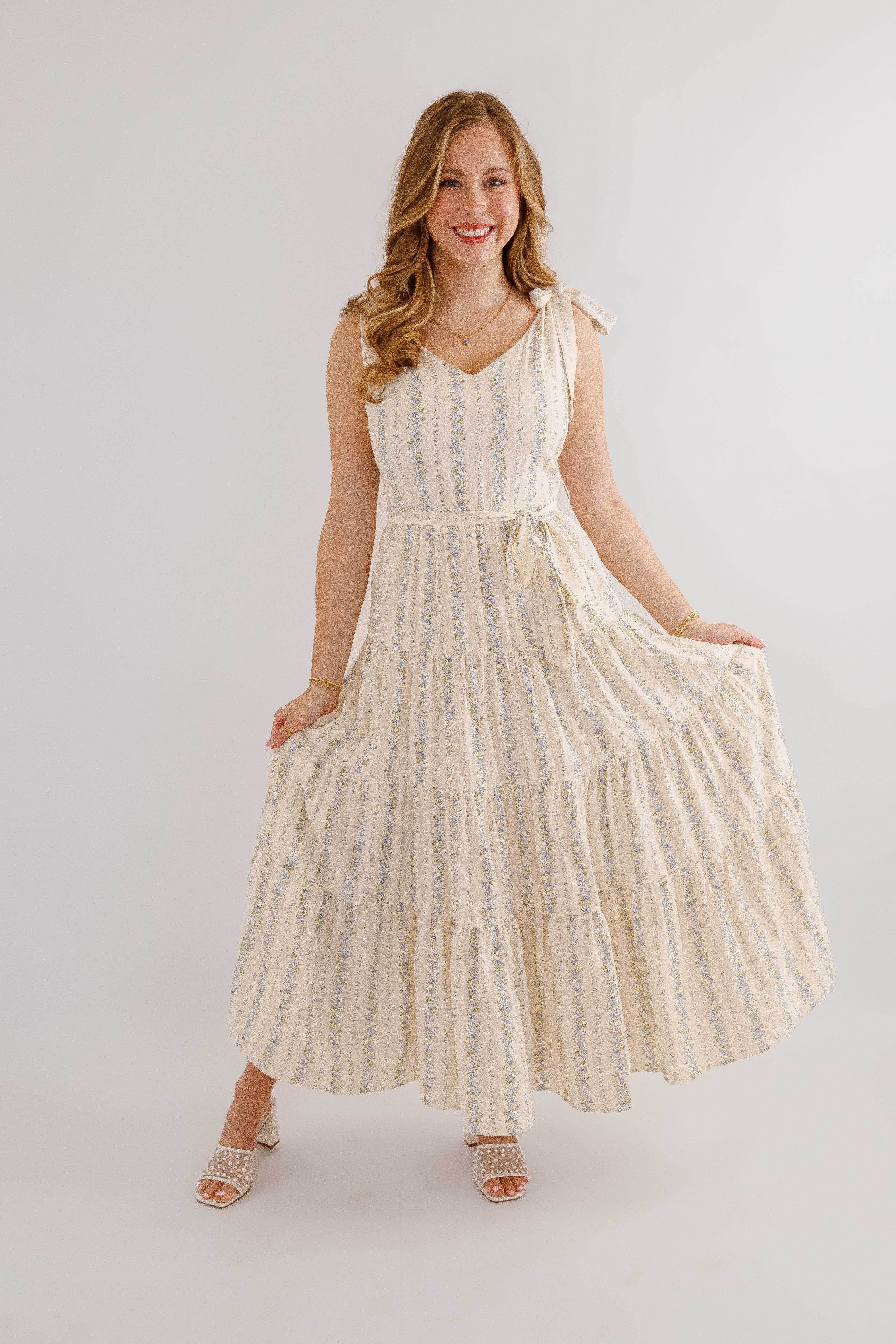 Signs Of Spring Maxi Dress-Blue