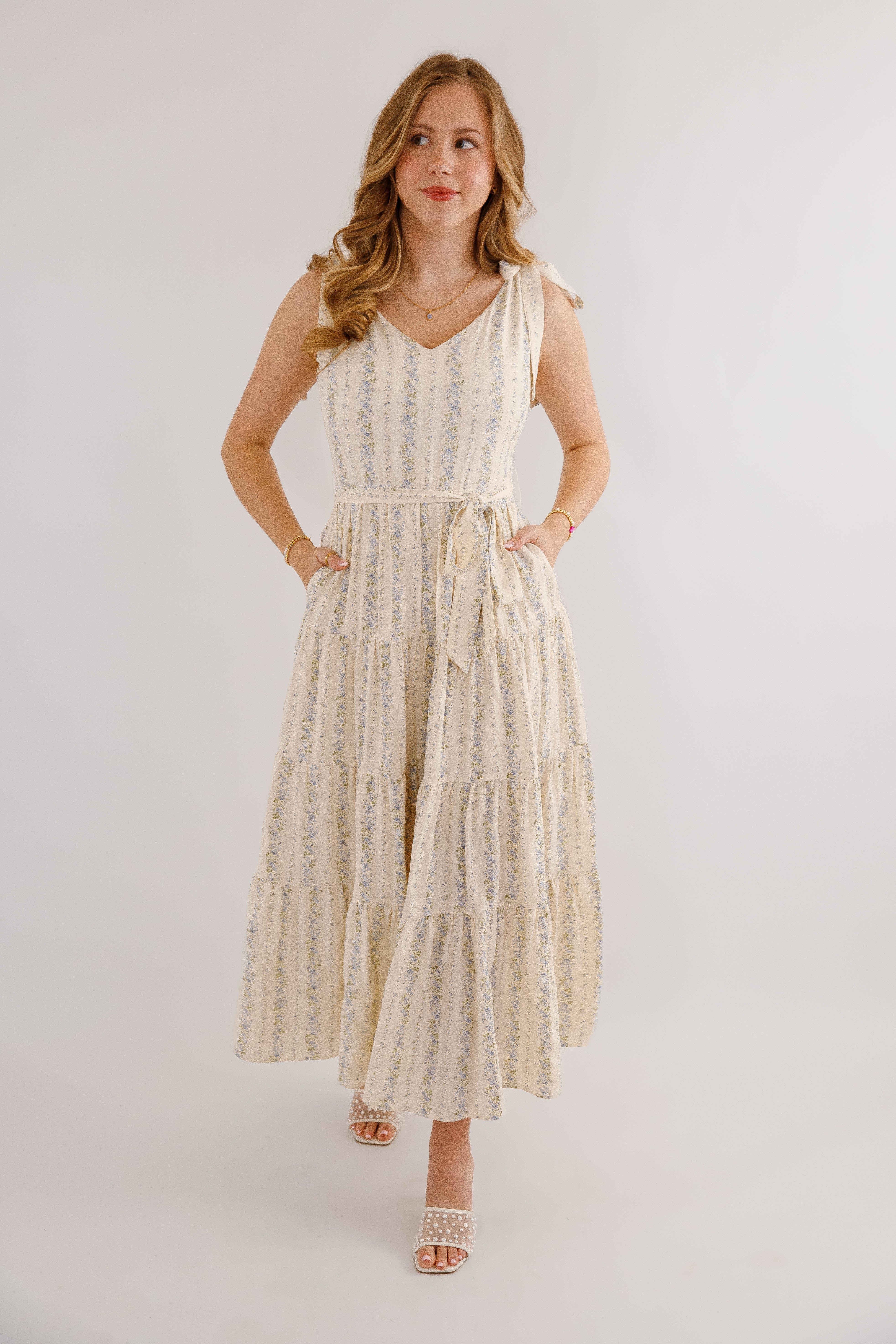 Signs Of Spring Maxi Dress-Blue