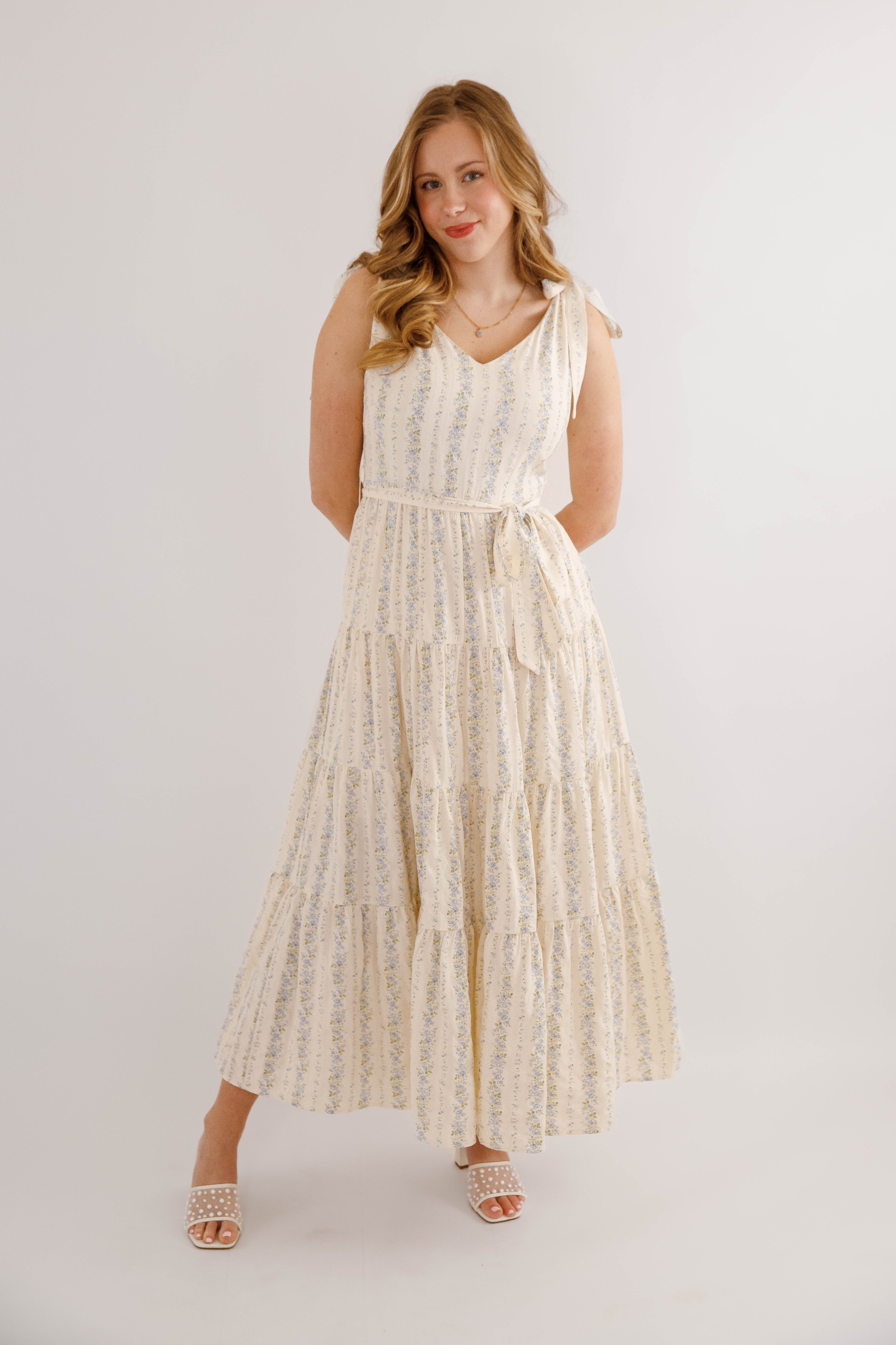 Signs Of Spring Maxi Dress-Blue