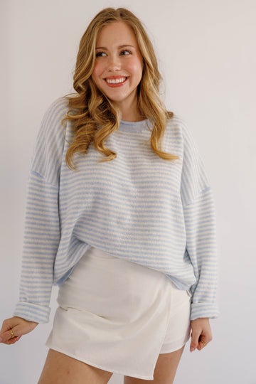 In the Mix Sweater-Blue Stripe