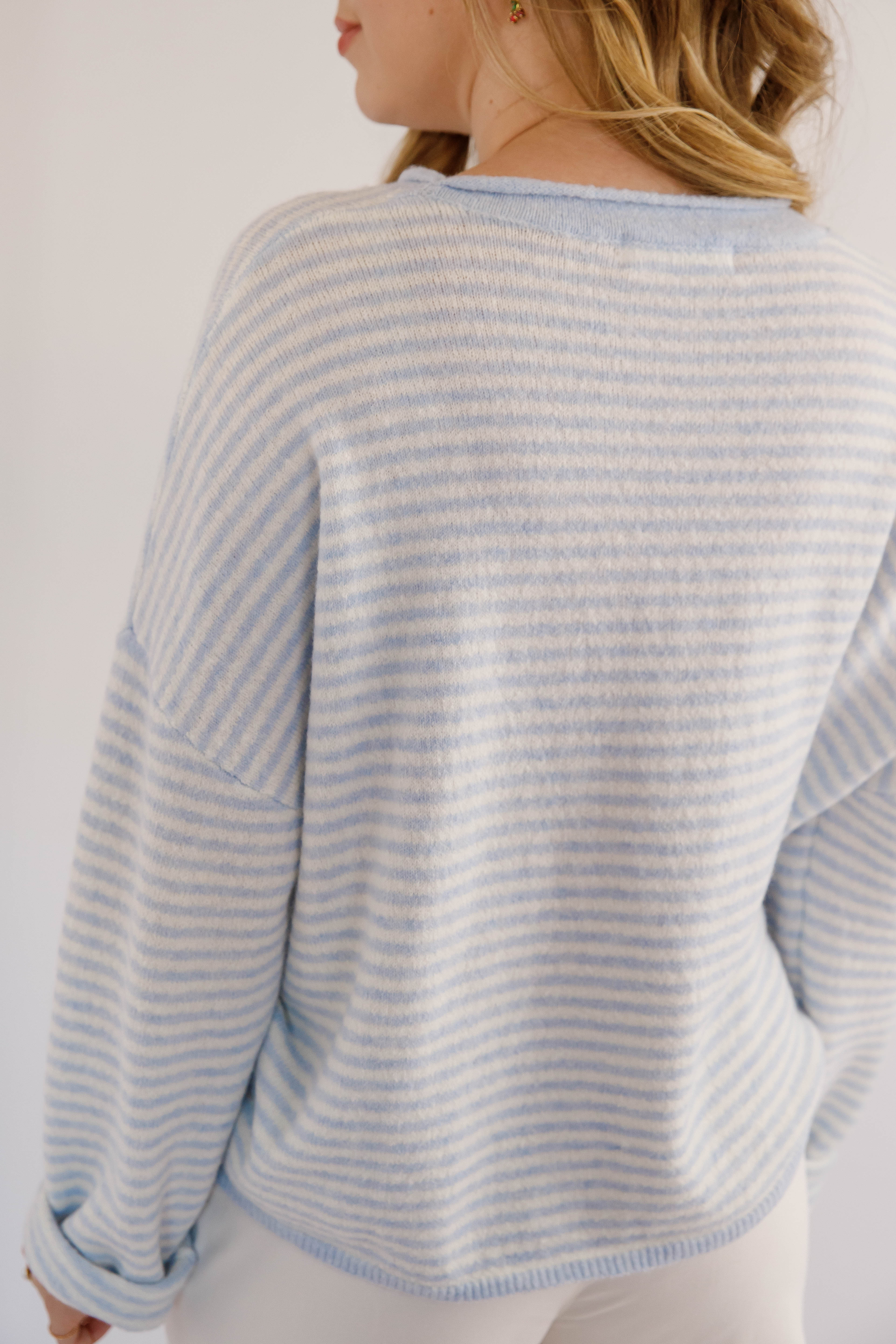 In the Mix Sweater-Blue Stripe