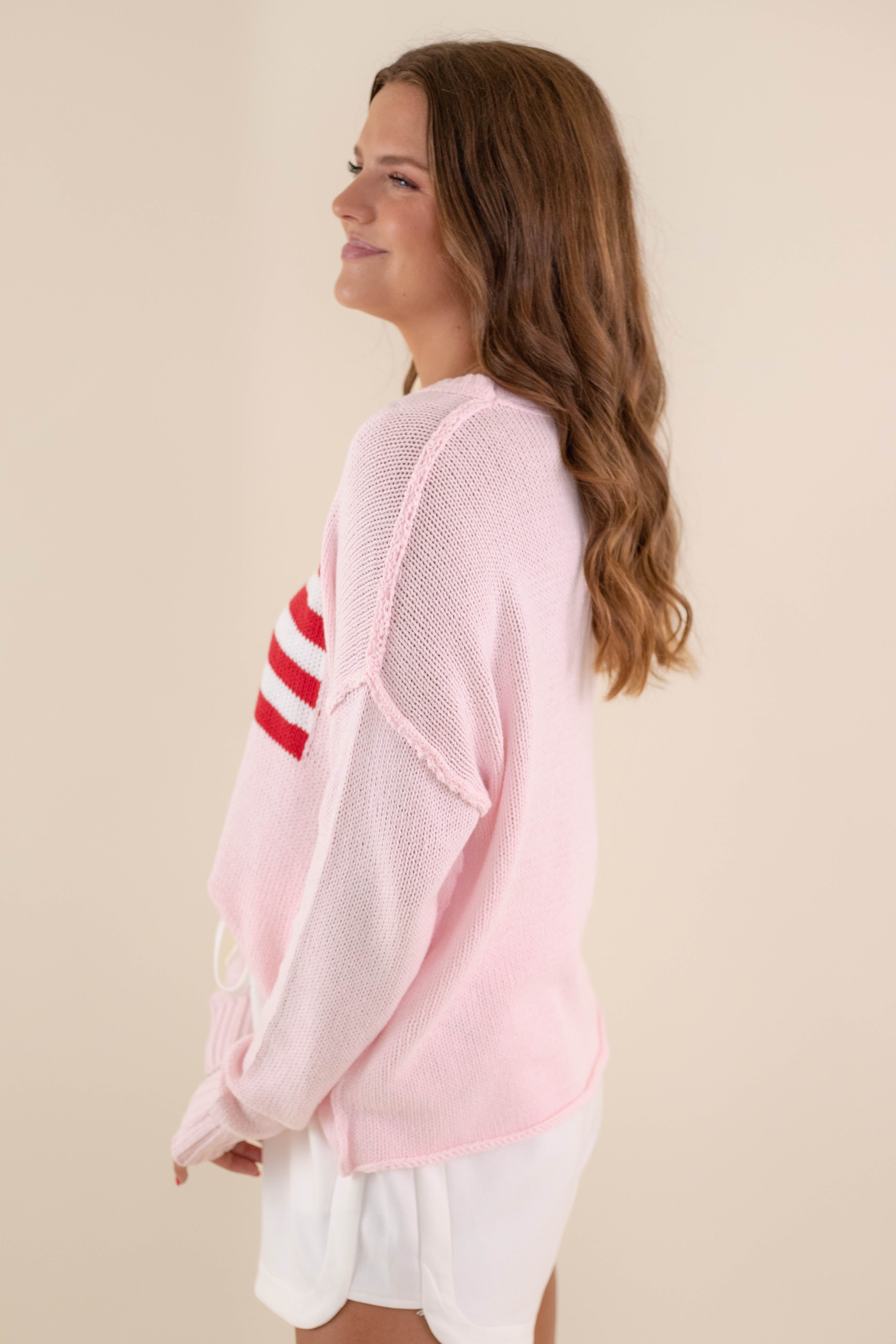 All American Sweater-Blush