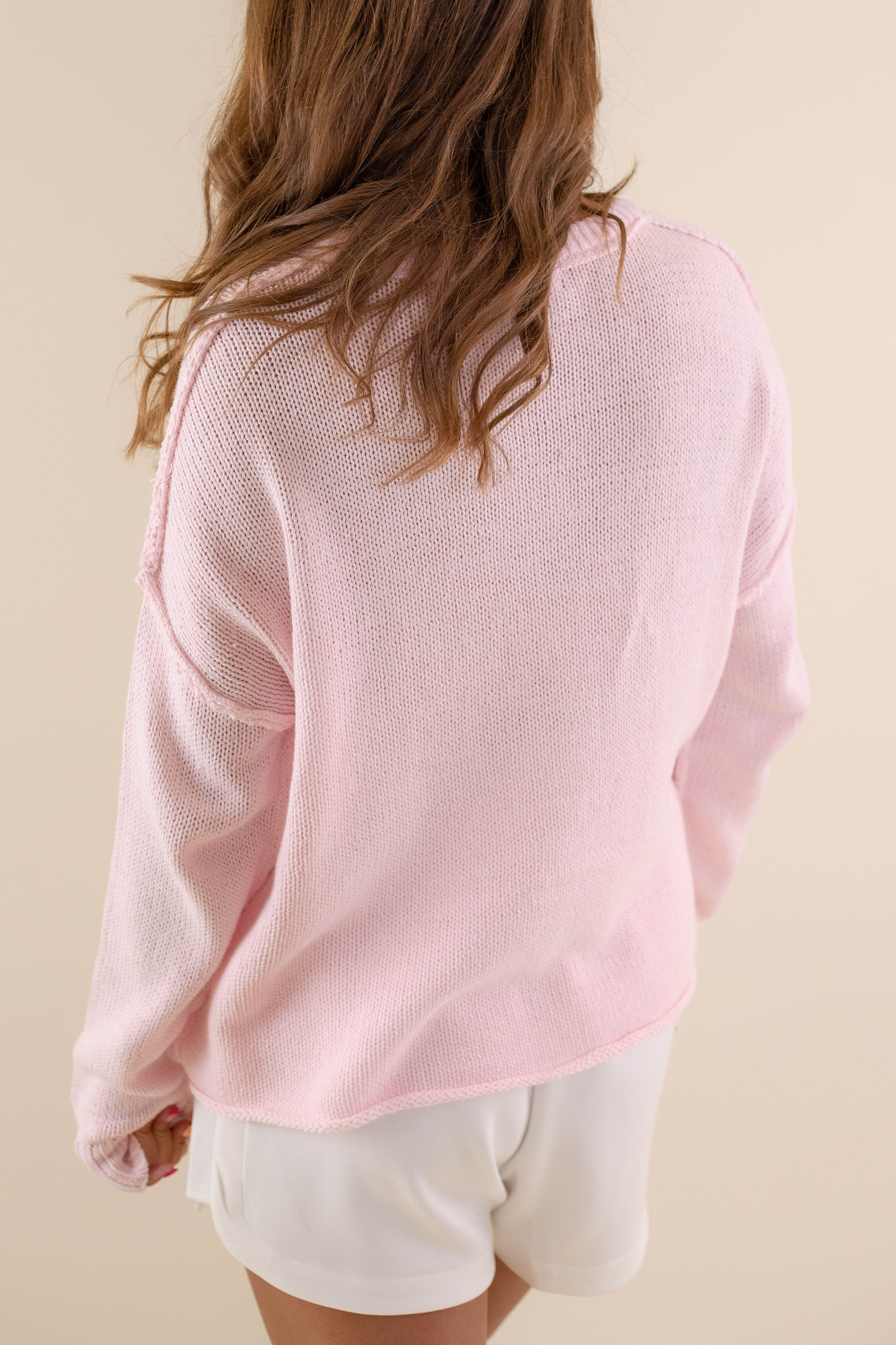All American Sweater-Blush