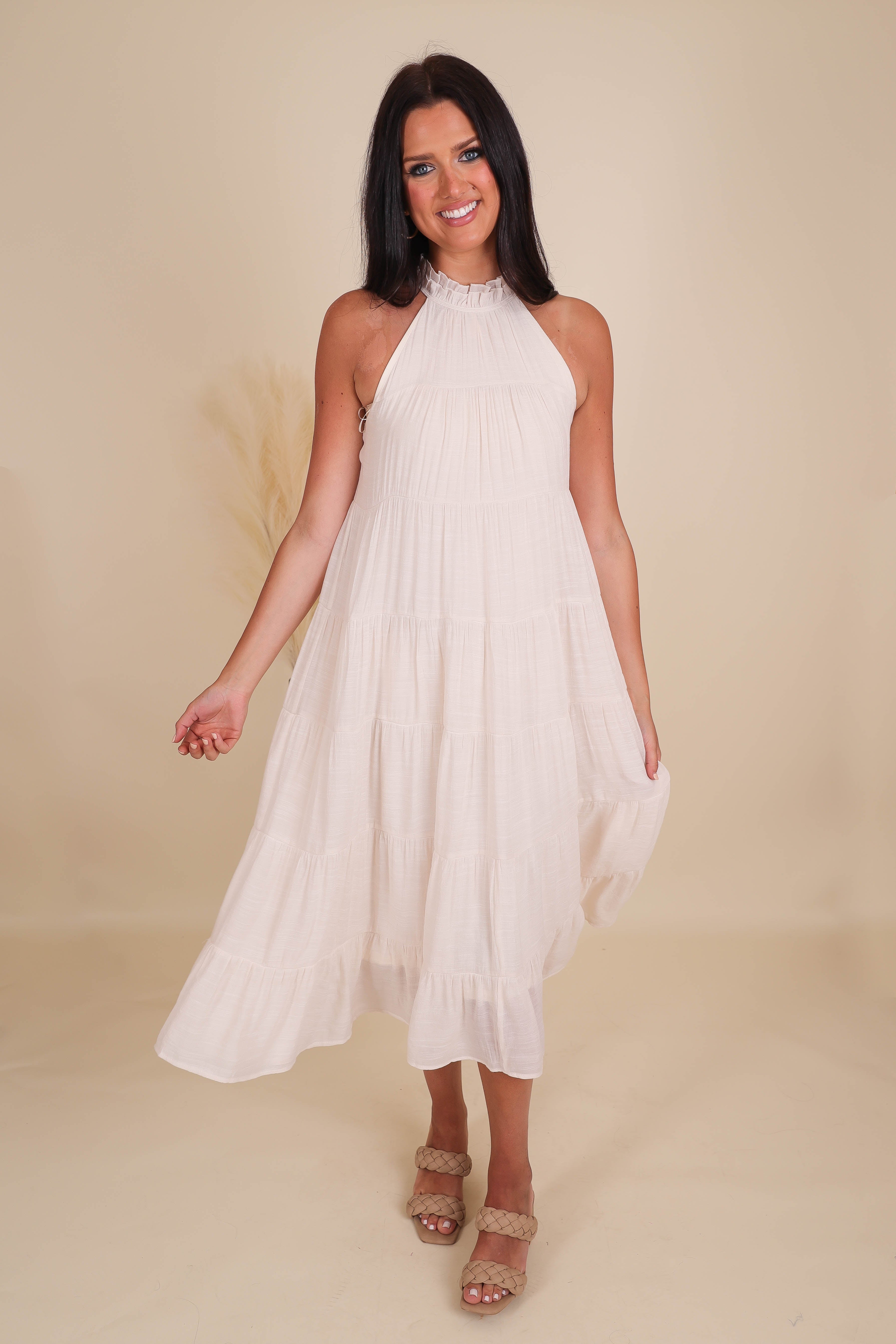 FINAL SALE: Drifting Through Time Midi Dress-Ivory