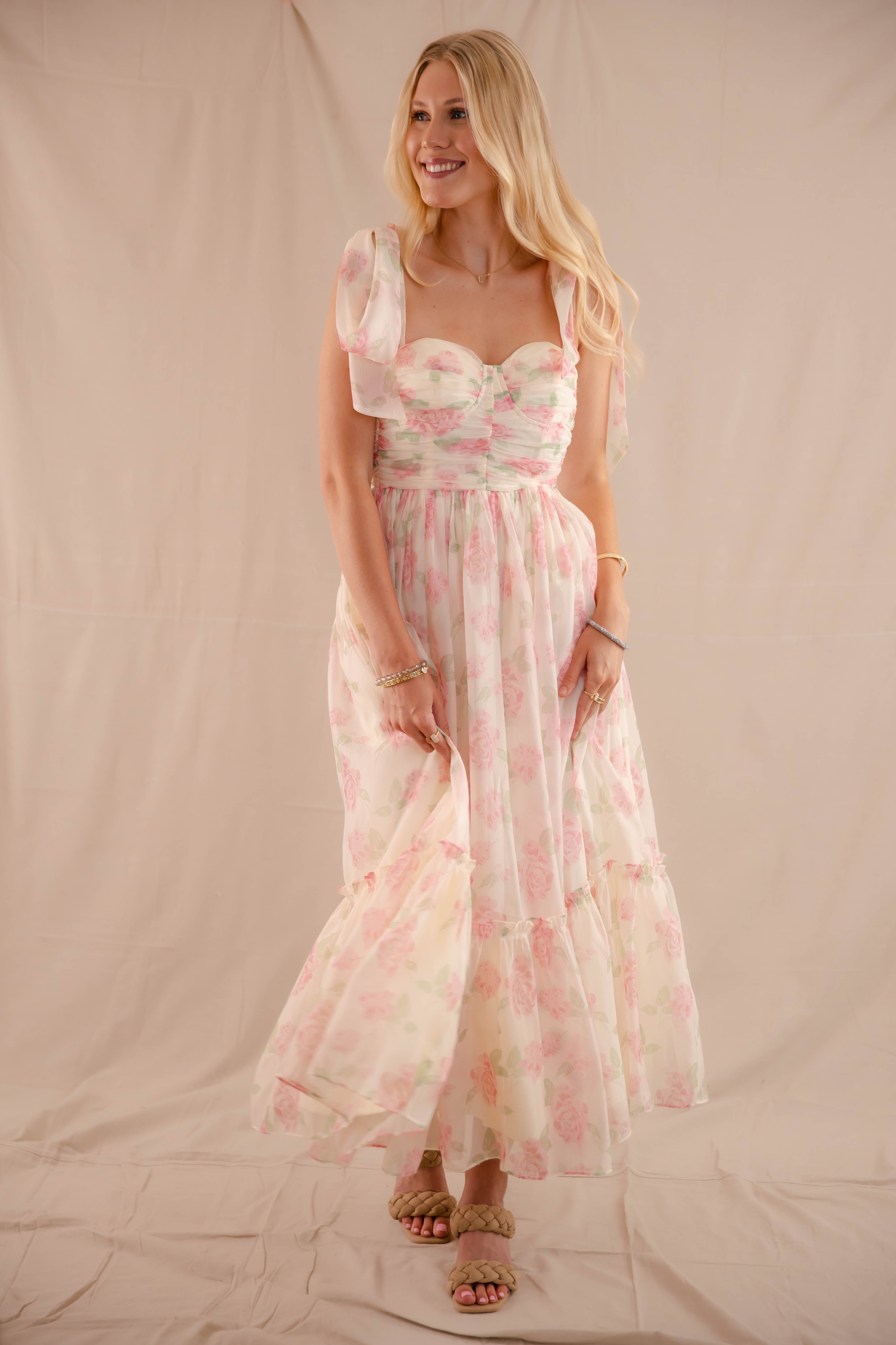 Waiting For My Chance Maxi Dress-Blush