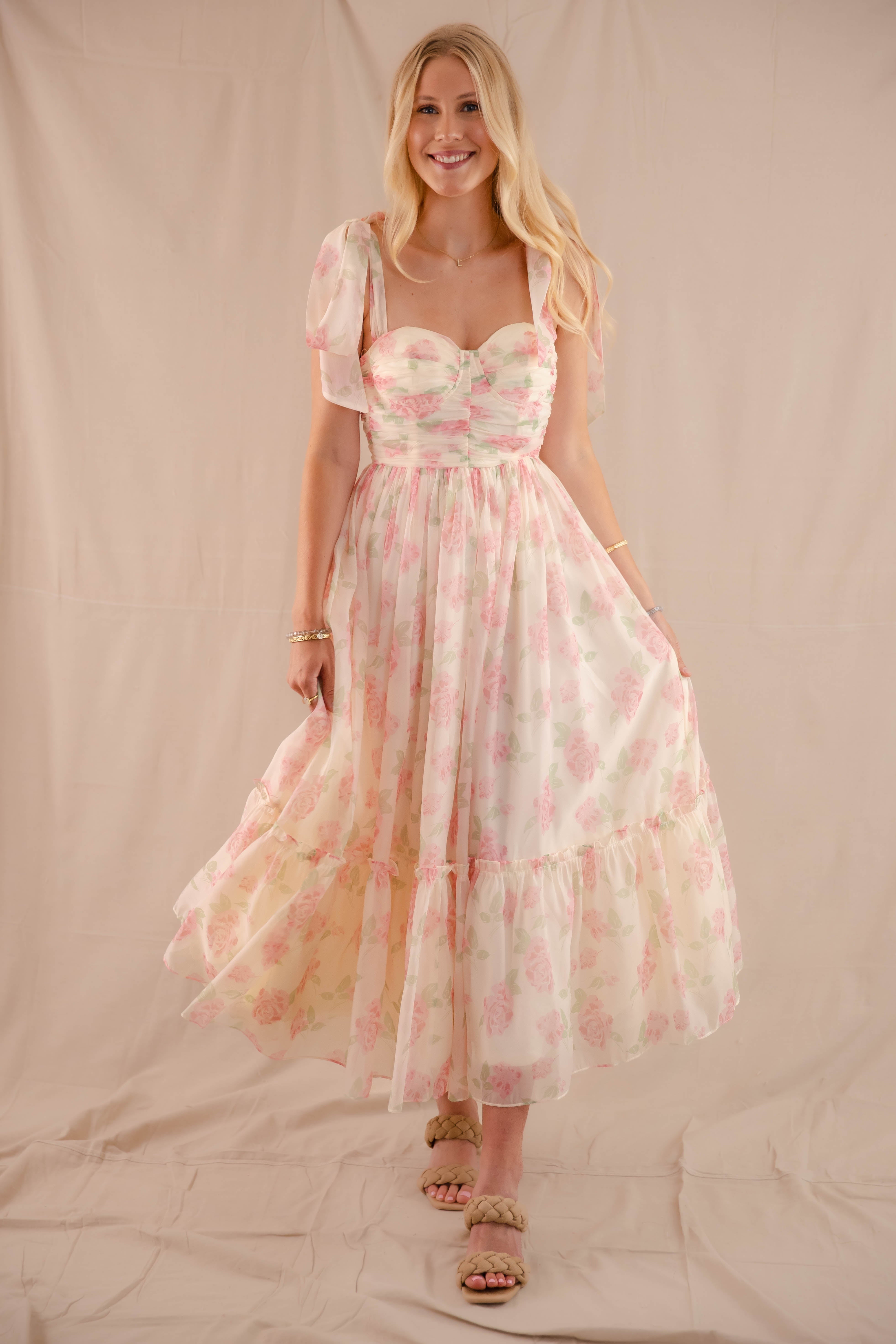 Waiting For My Chance Maxi Dress-Blush