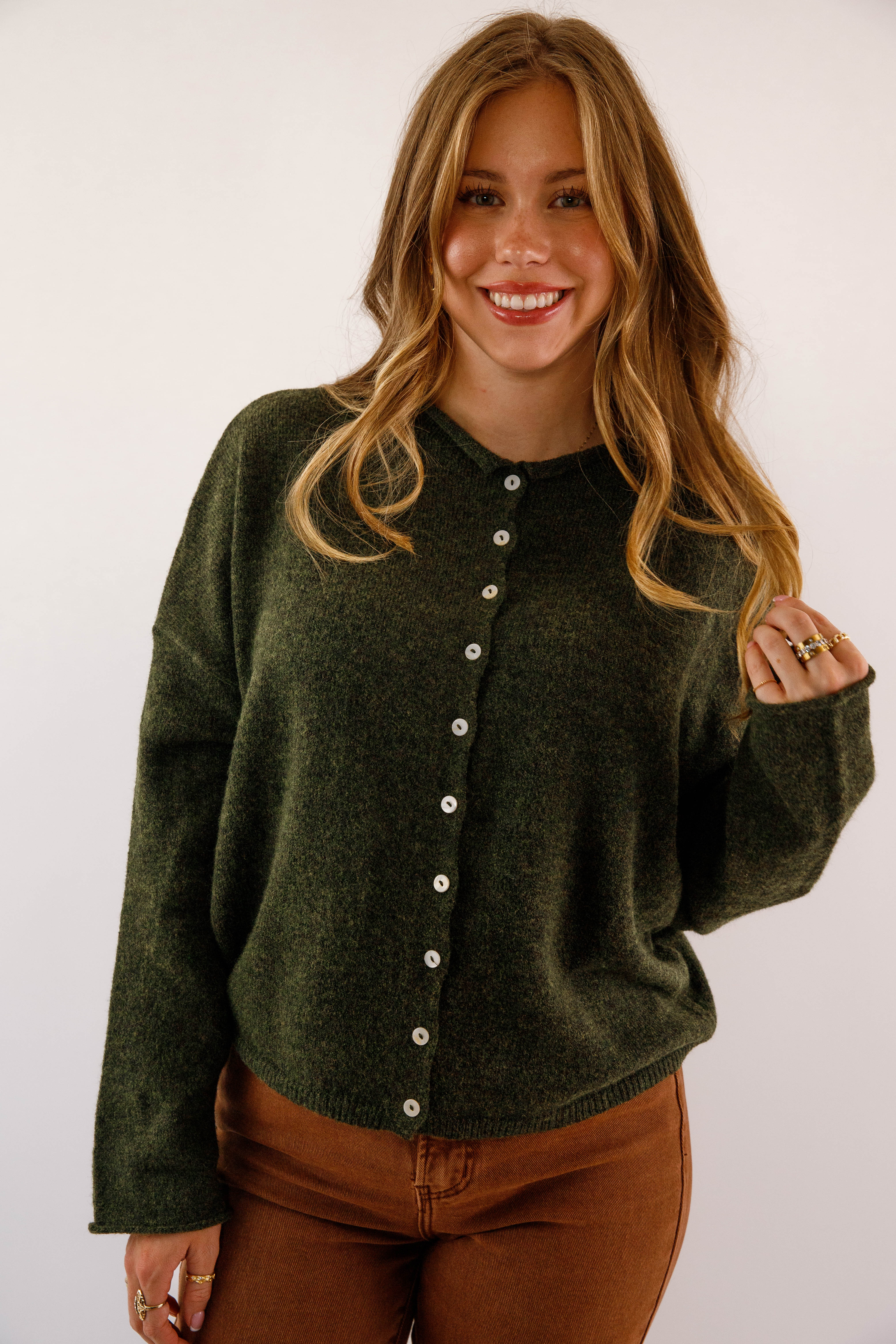Back To My Old Ways Cardigan-Olive