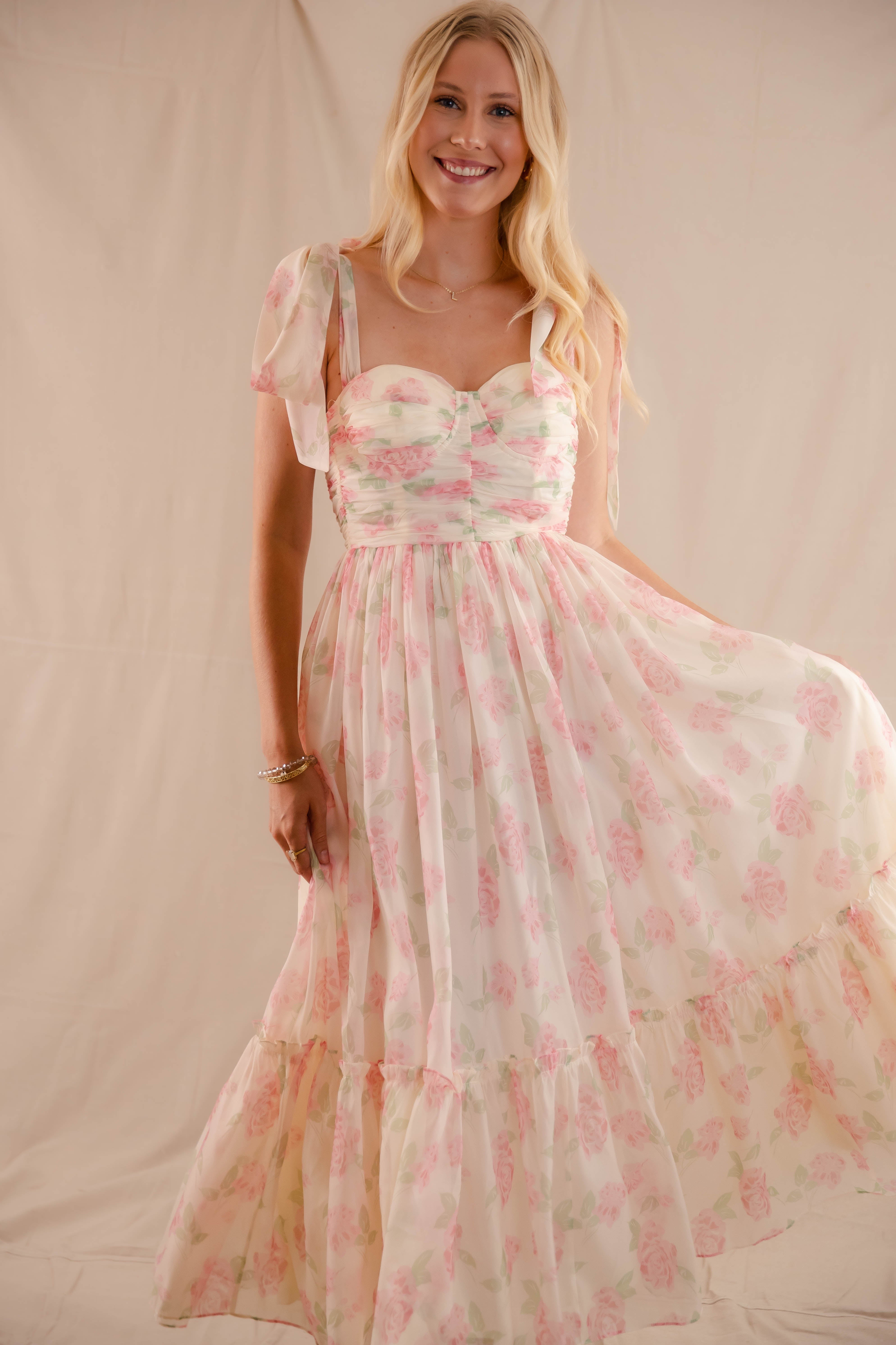 Waiting For My Chance Maxi Dress-Blush