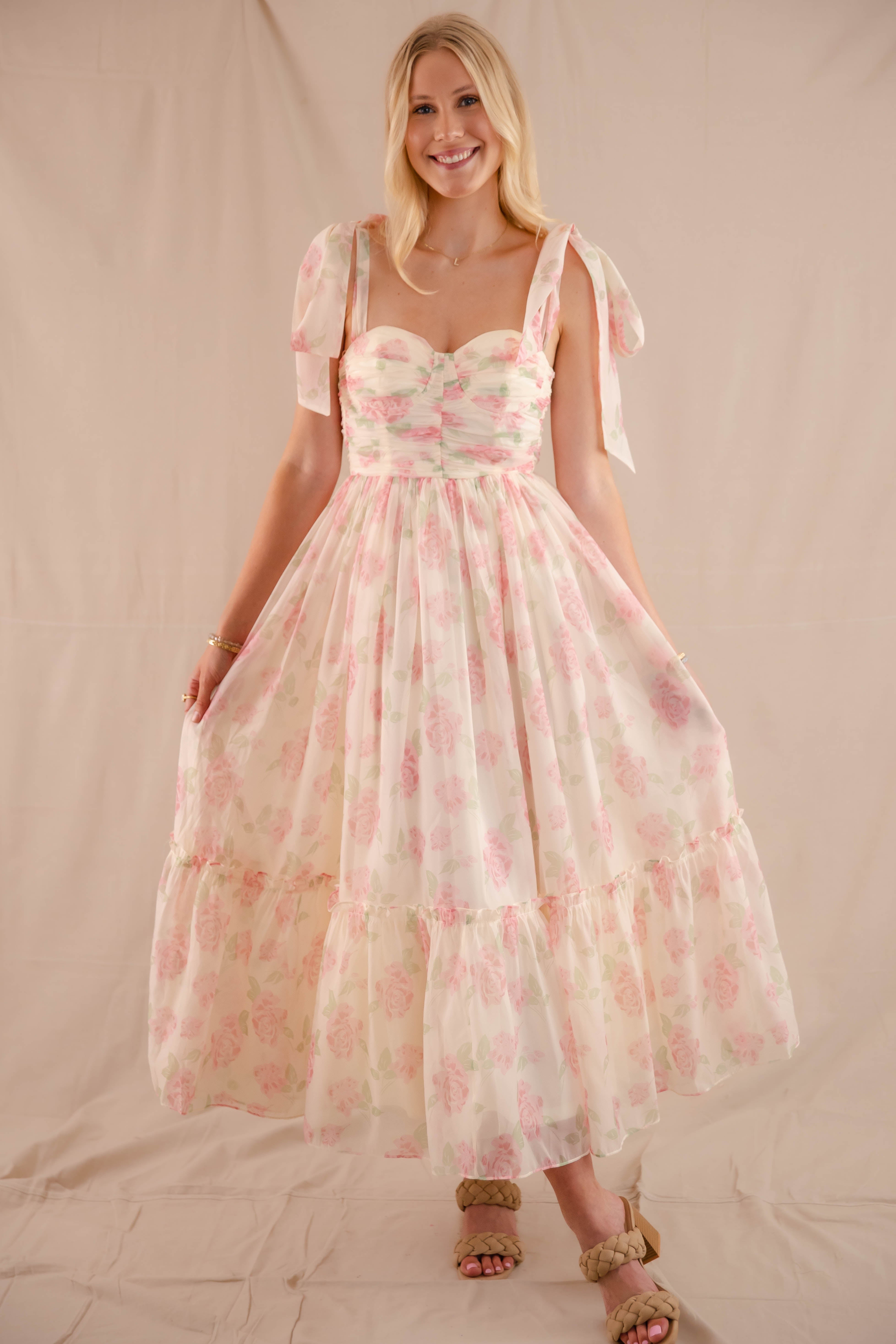 Waiting For My Chance Maxi Dress-Blush