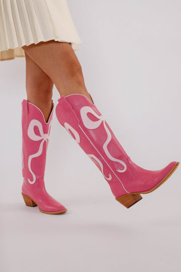 RESTOCK: Ruby Western Boots-Pink