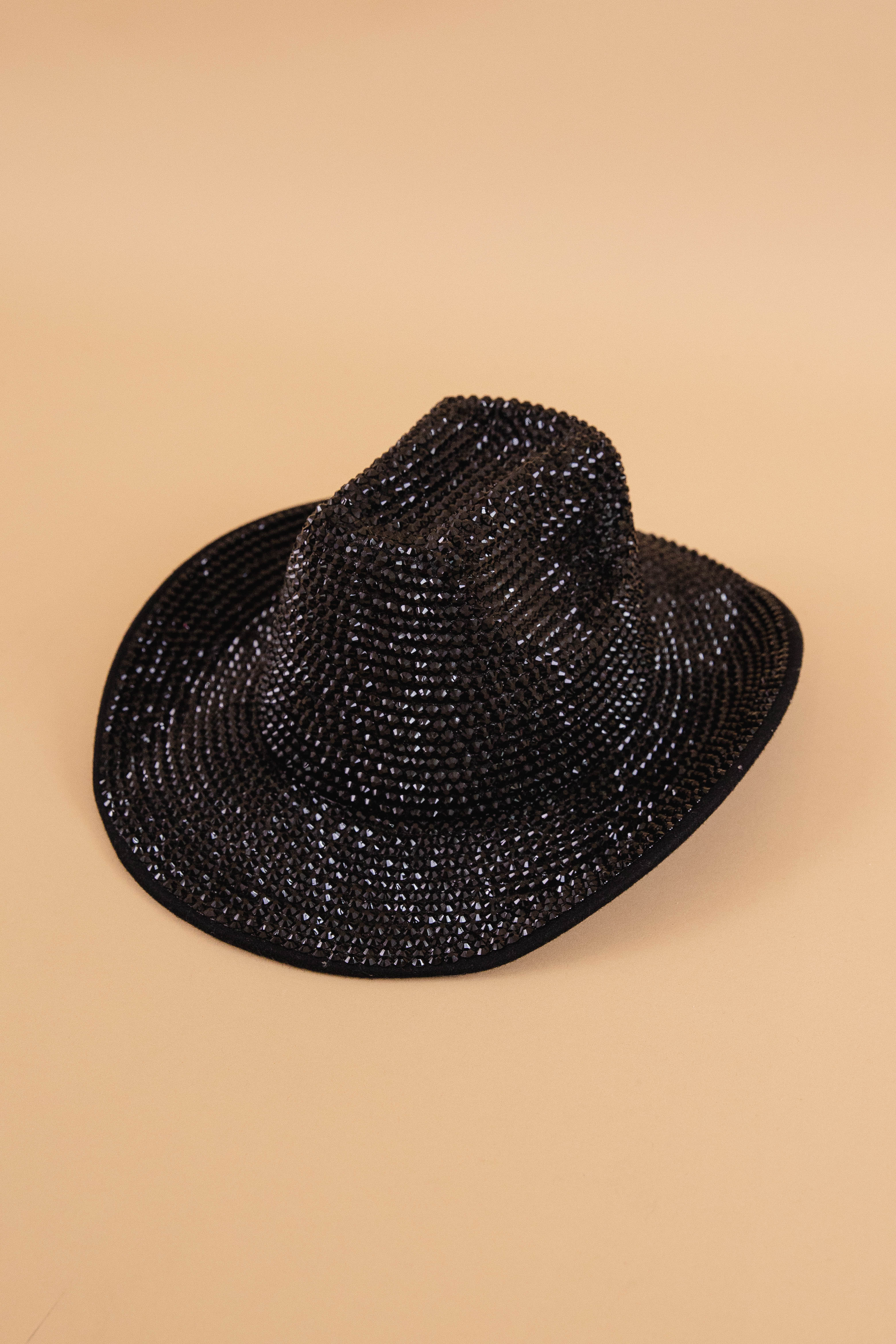 Keep Dancing Cowgirl Hat-Black Rhinestone