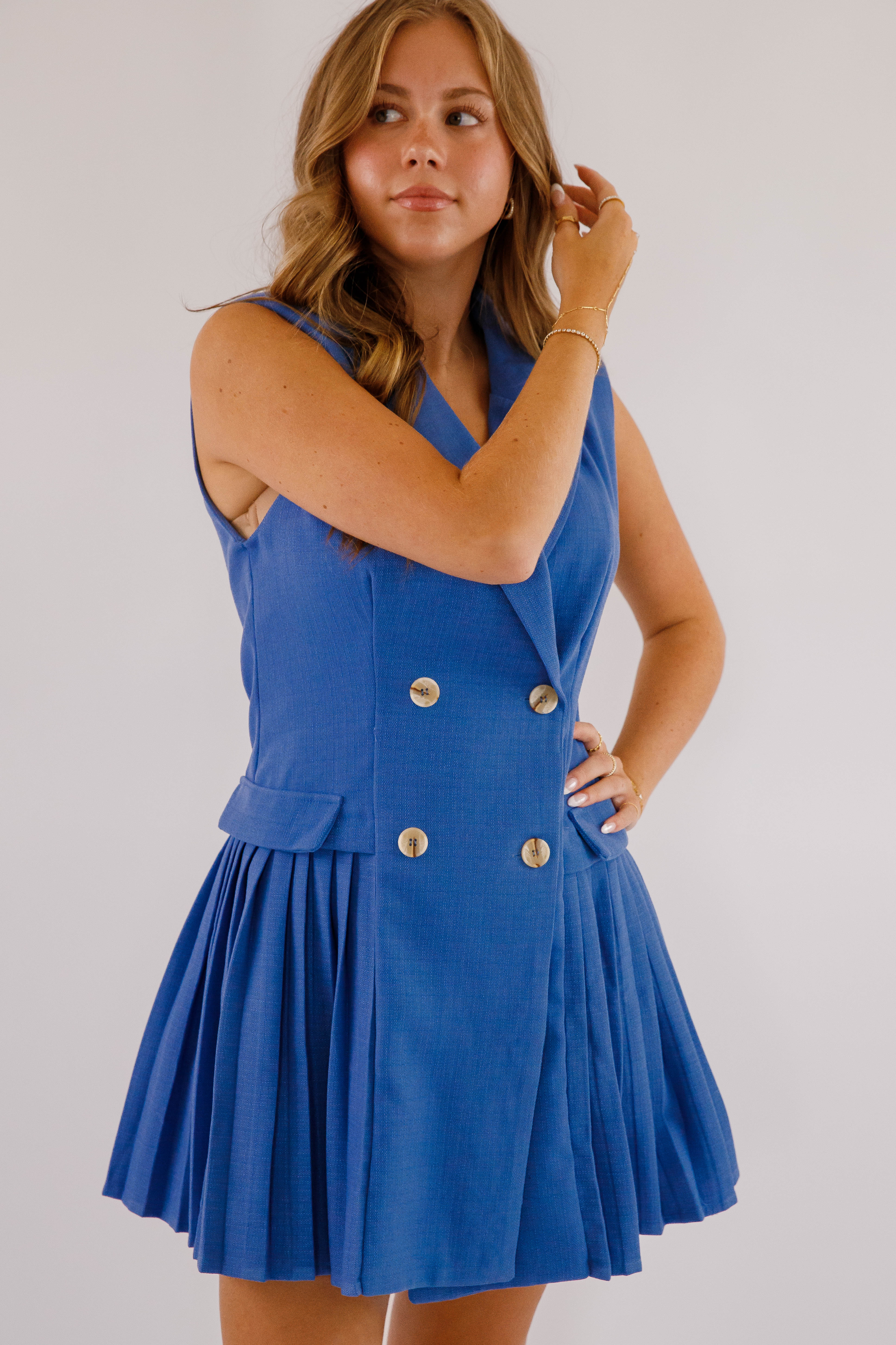 Important Notice Dress-Blue