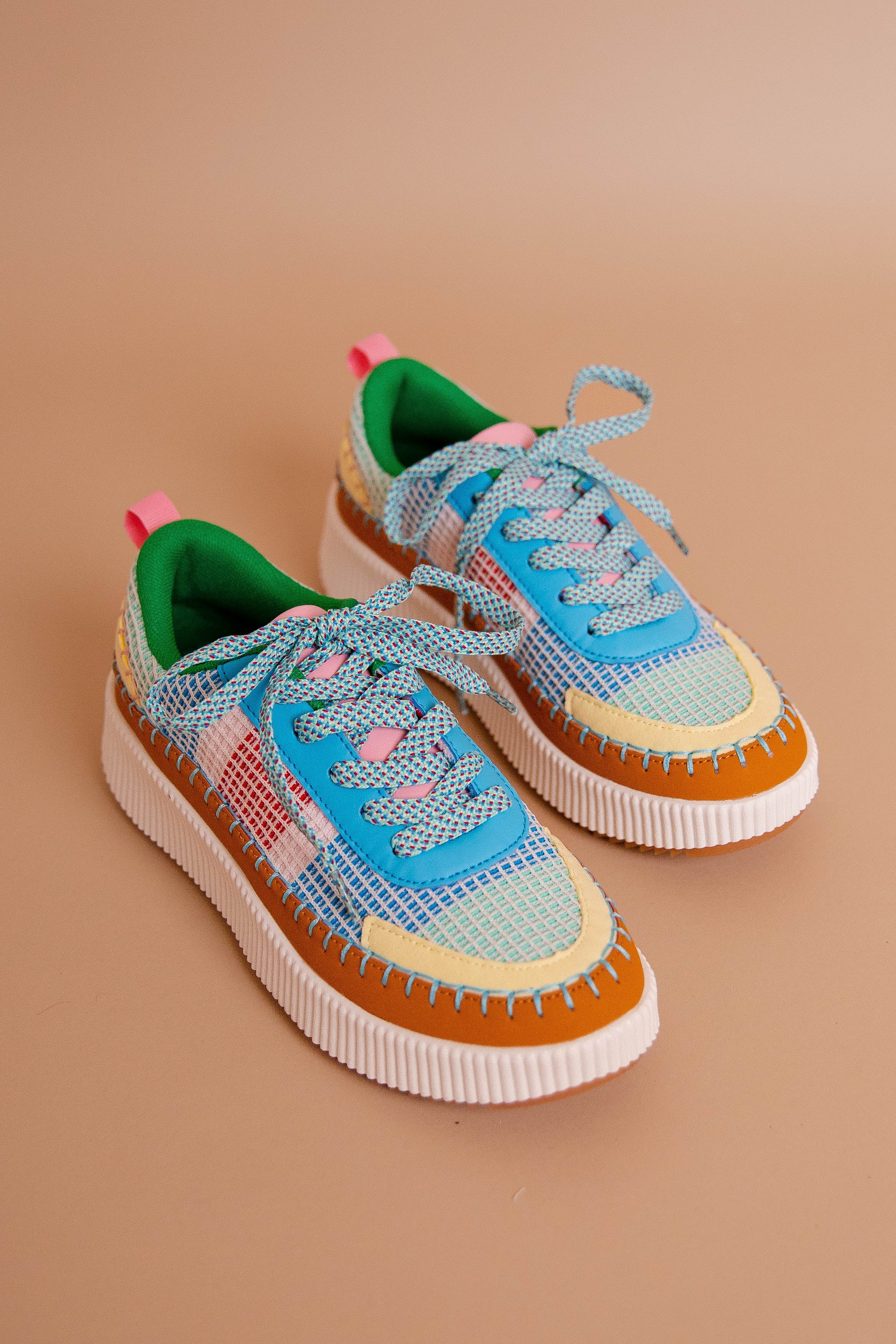 Macey Knit Sneakers-Blue Multi