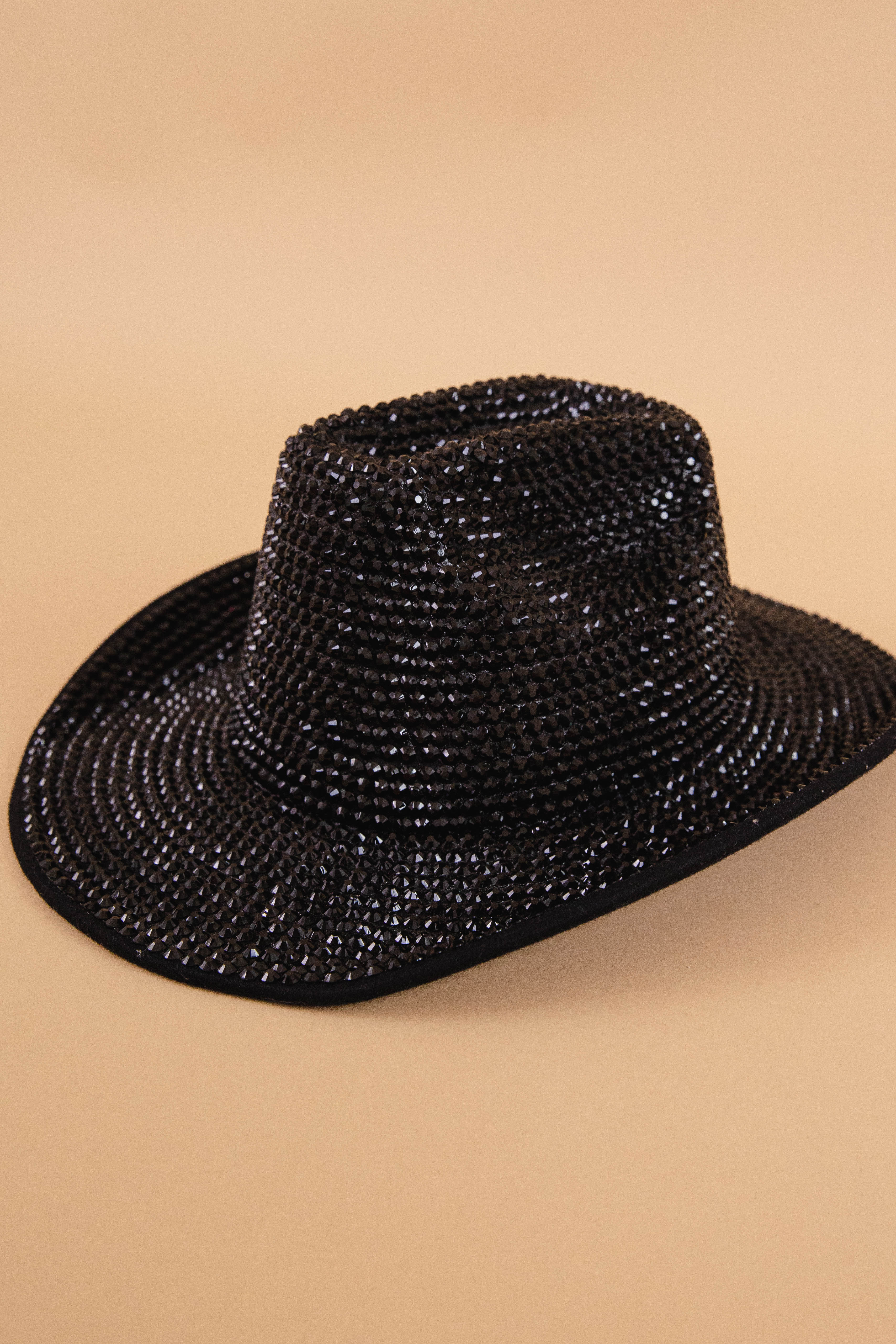 Keep Dancing Cowgirl Hat-Black Rhinestone