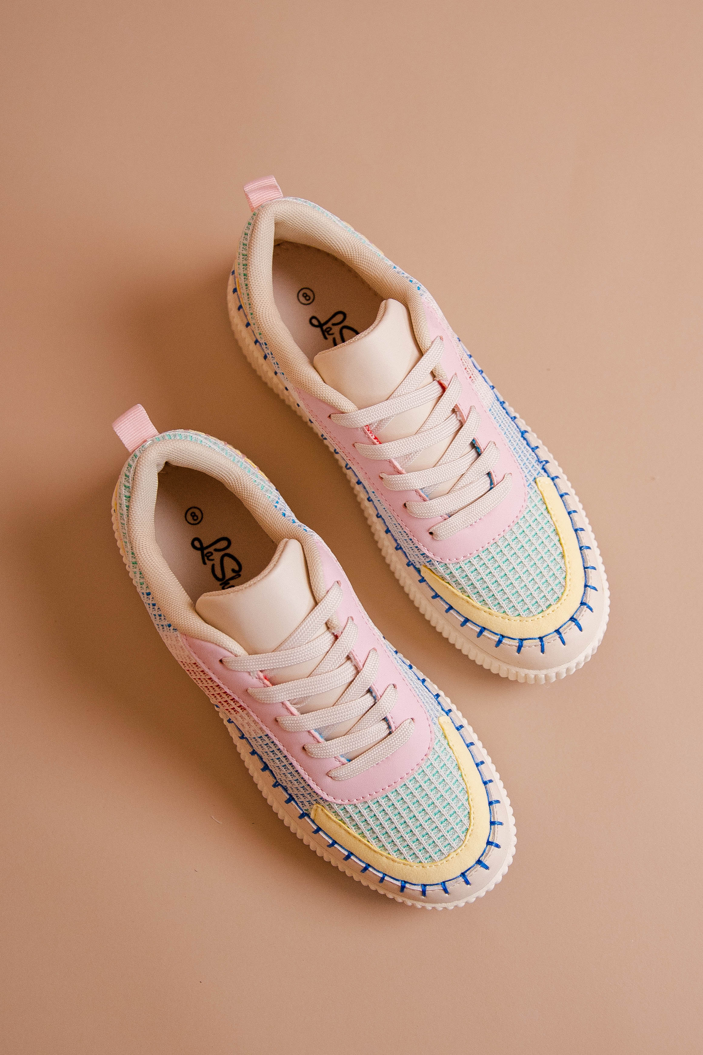 Macey Knit Sneakers-Blush Multi