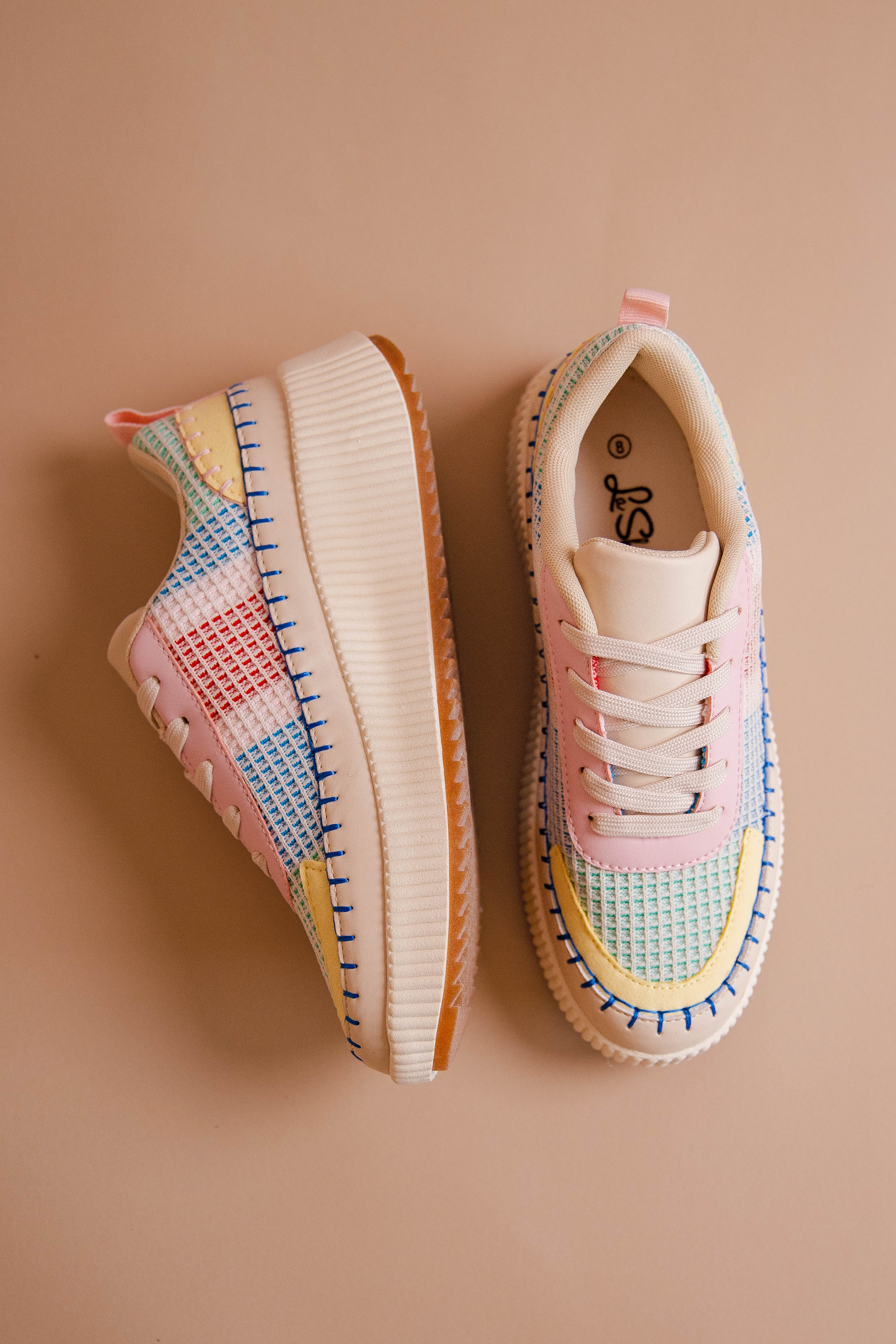 Macey Knit Sneakers-Blush Multi