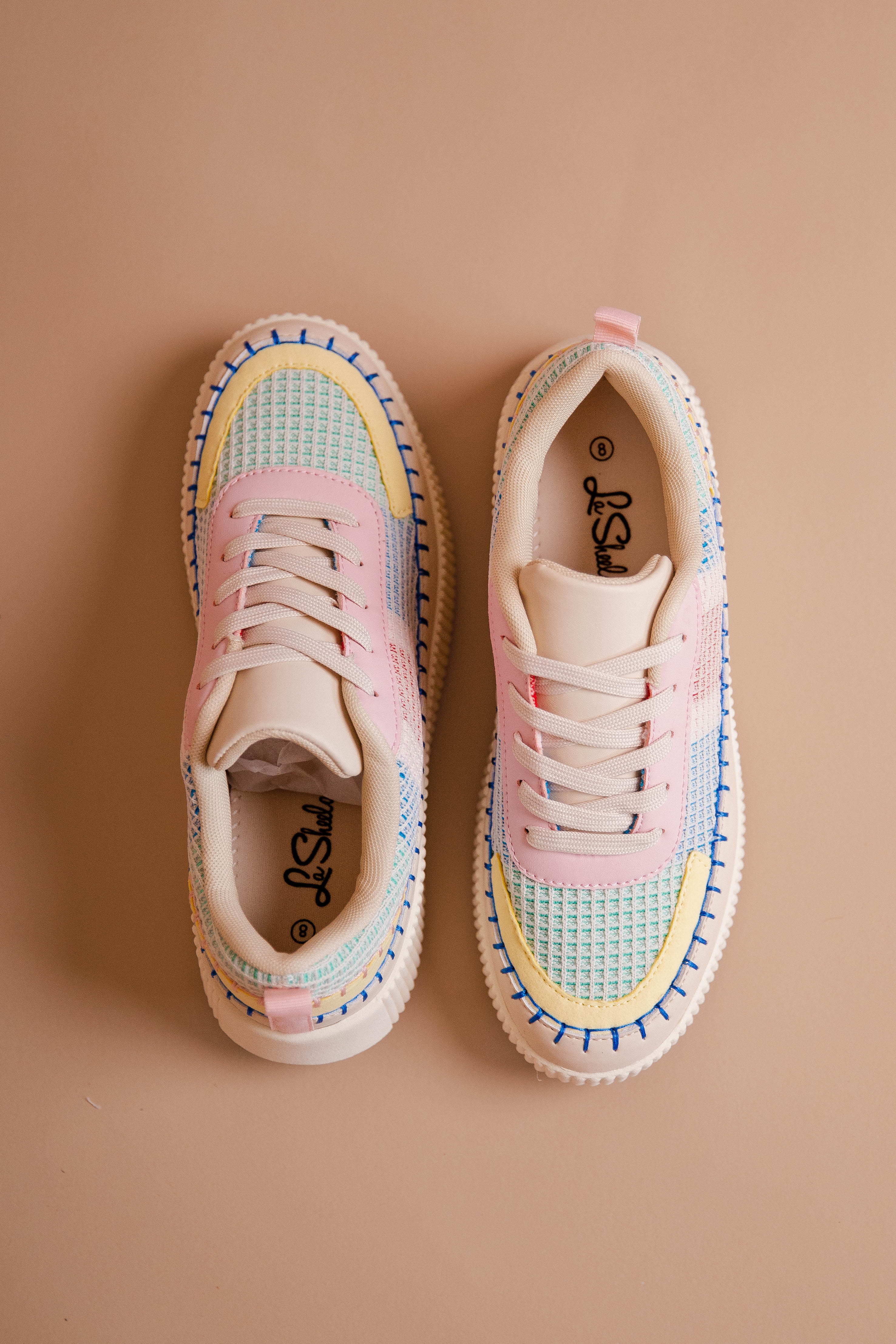 Macey Knit Sneakers-Blush Multi