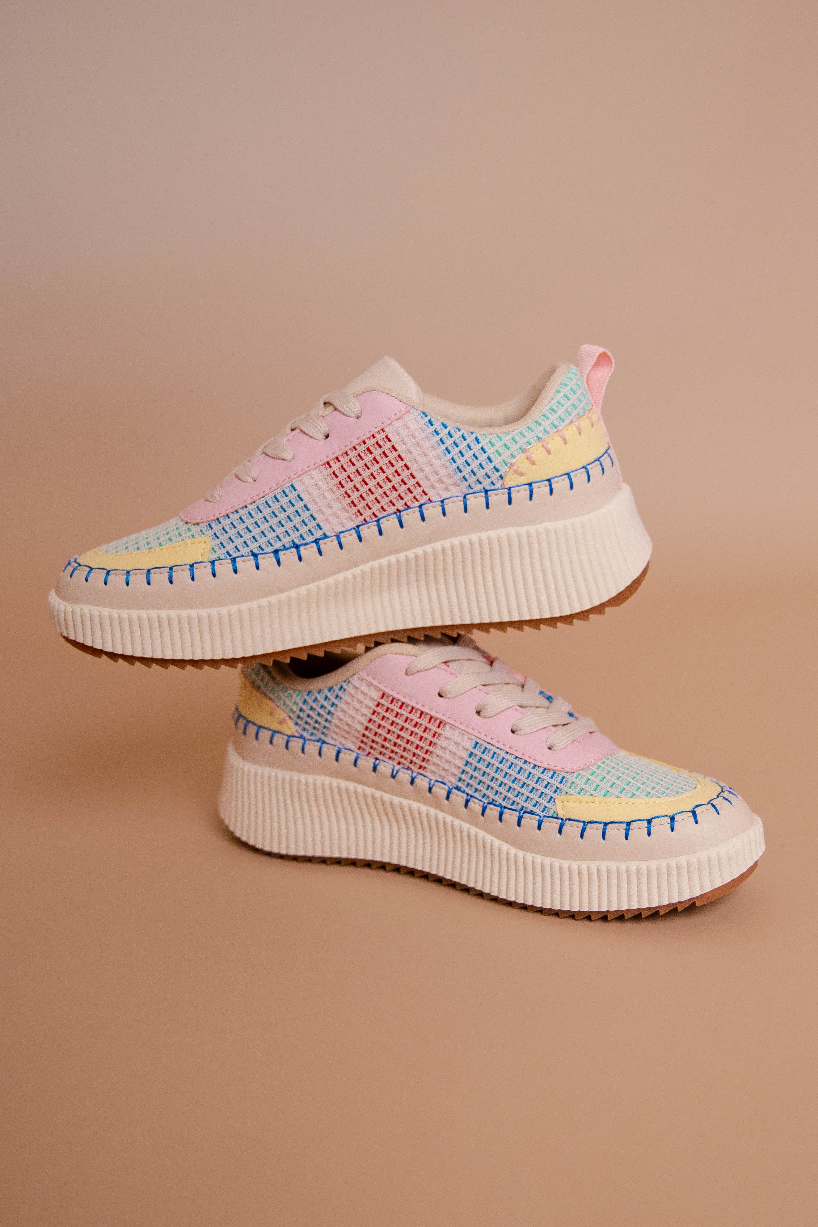 Macey Knit Sneakers-Blush Multi