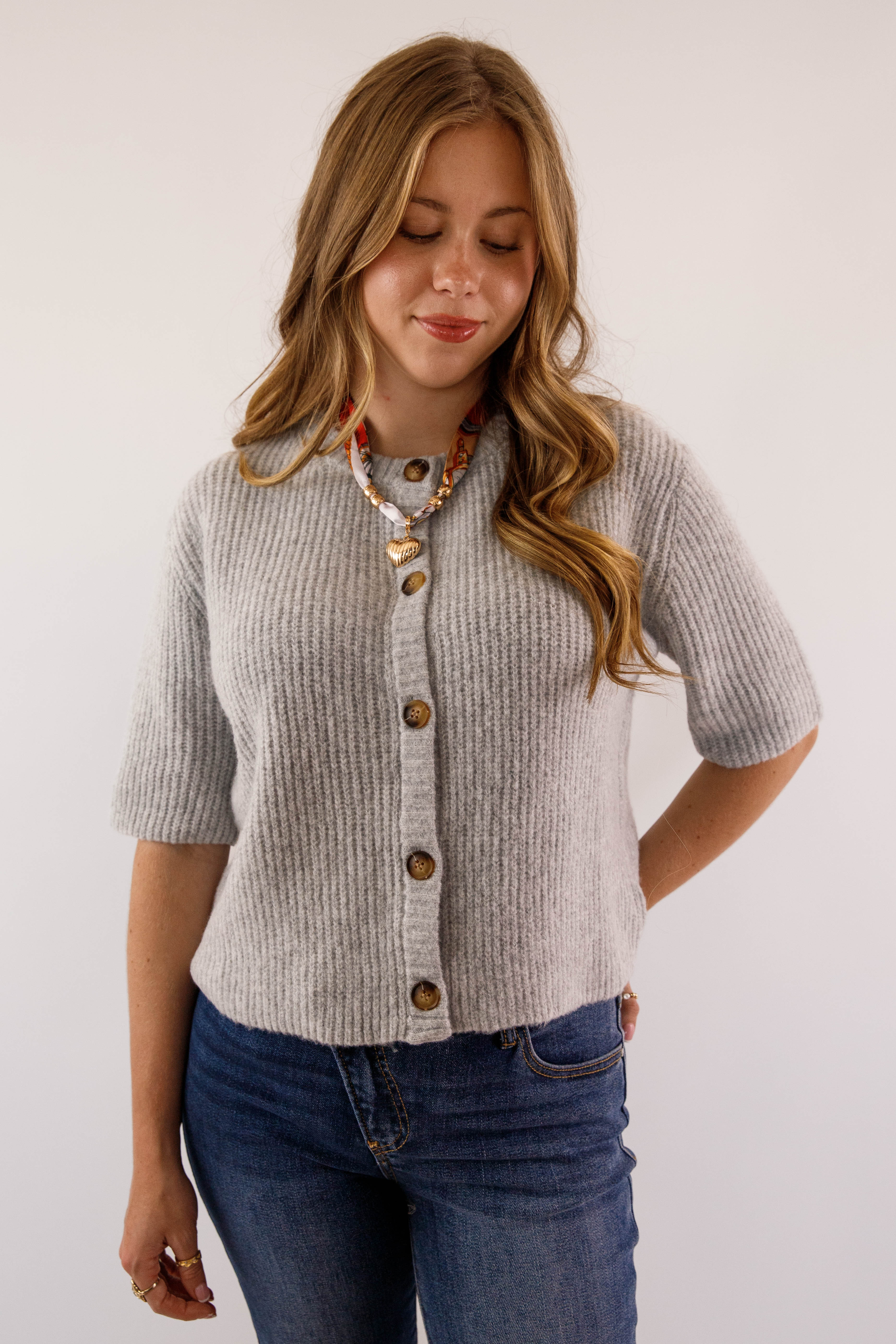 Right On Time Cardigan-Grey