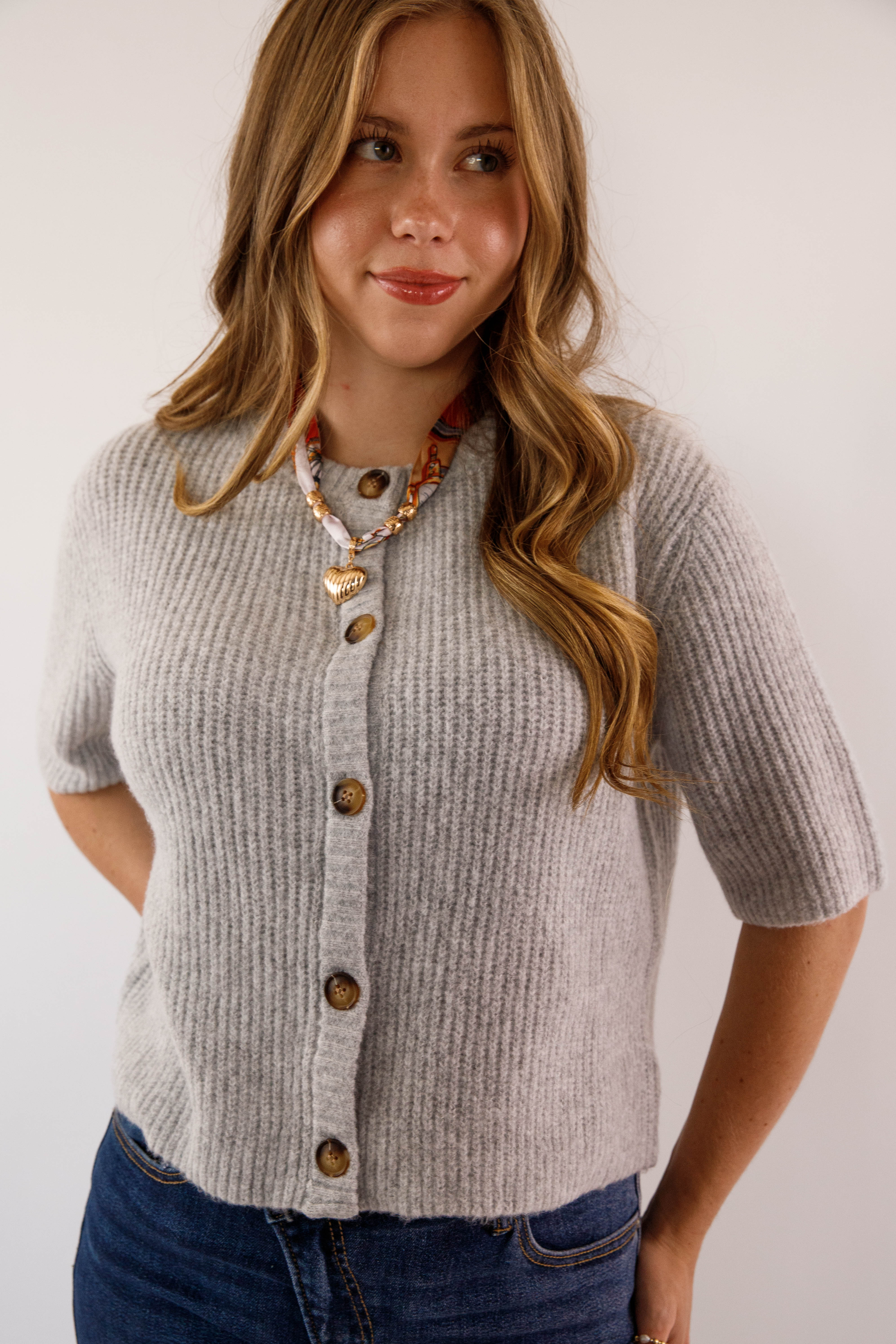 Right On Time Cardigan-Grey