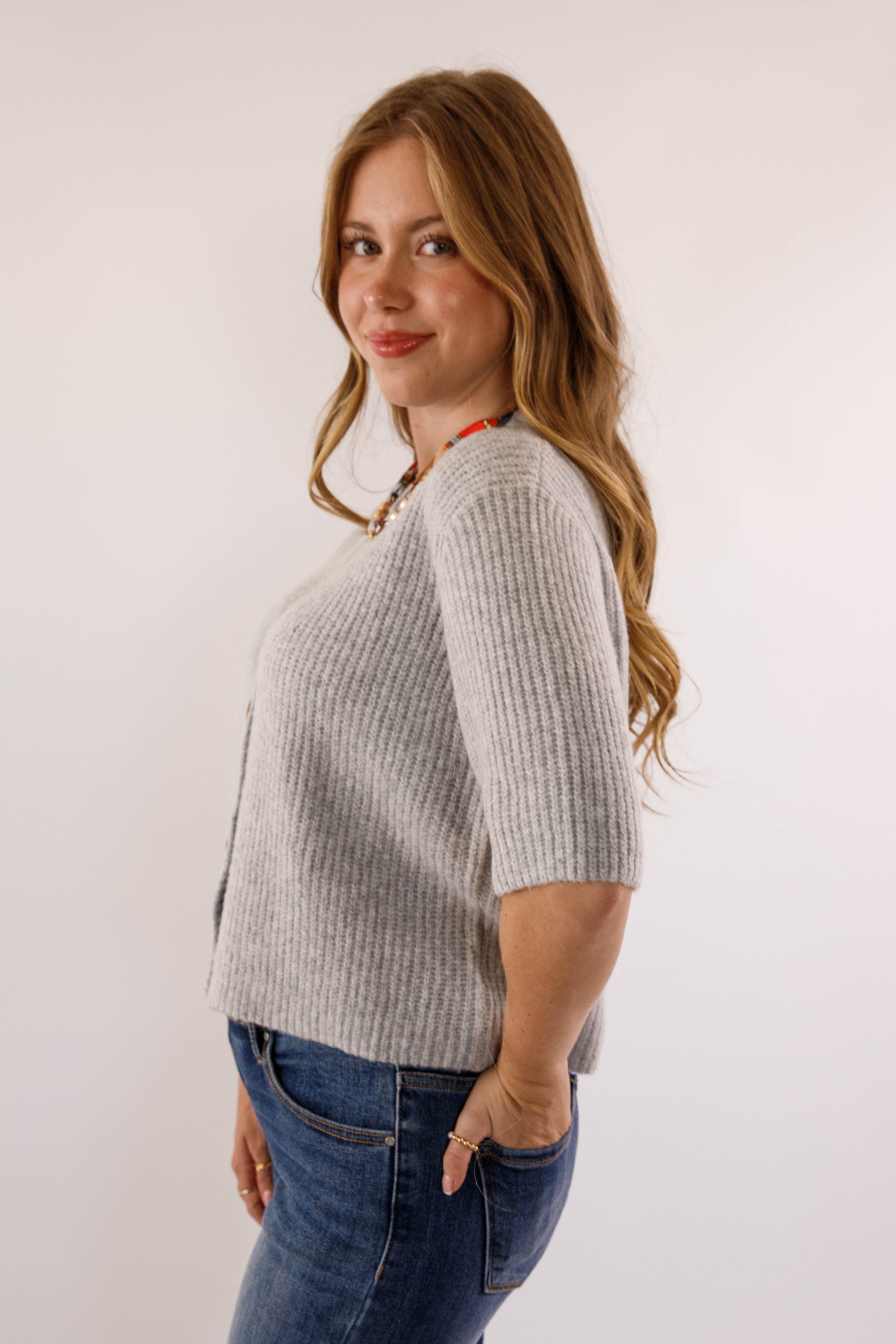 Right On Time Cardigan-Grey
