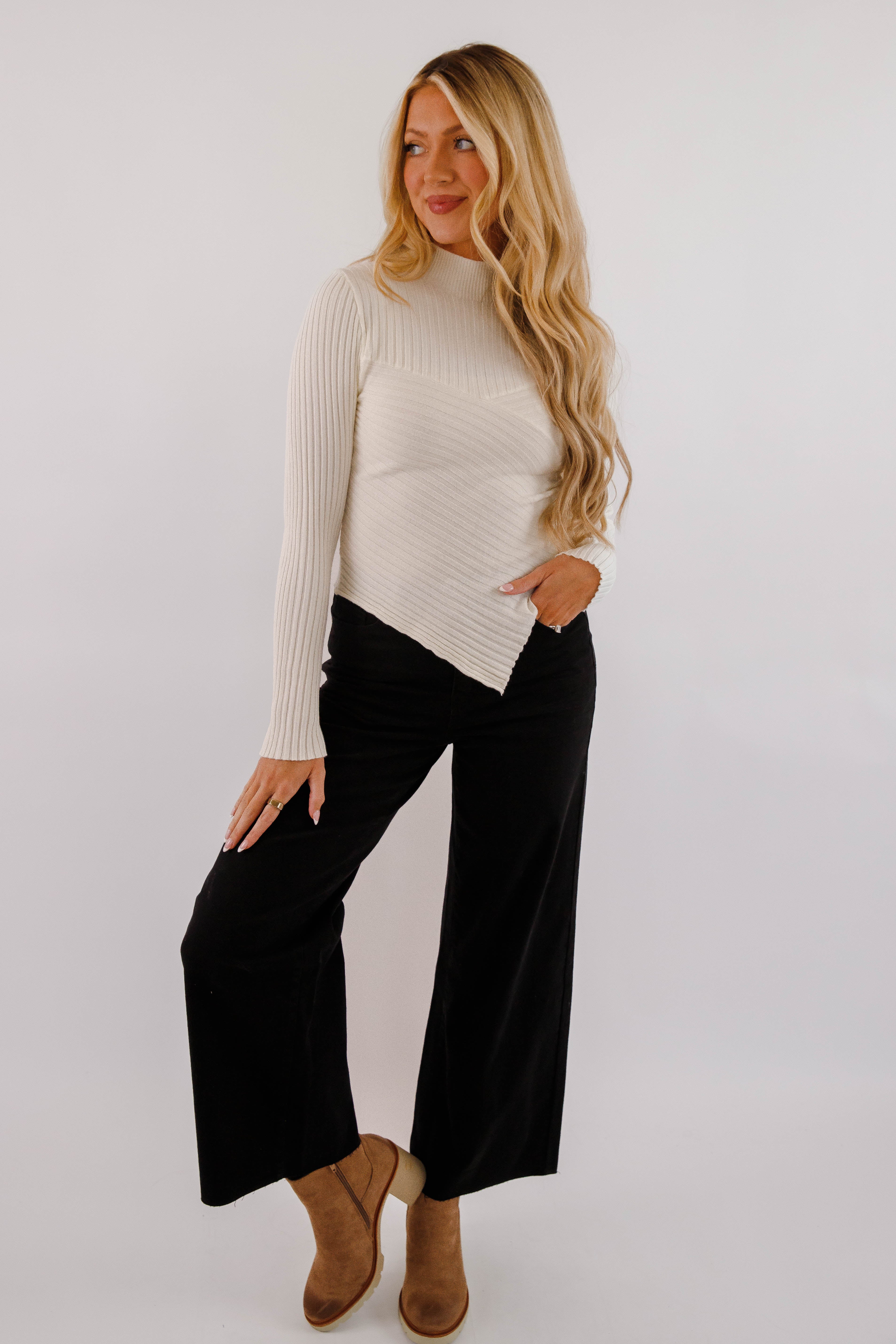 Making New Plans Ribbed Top-Cream