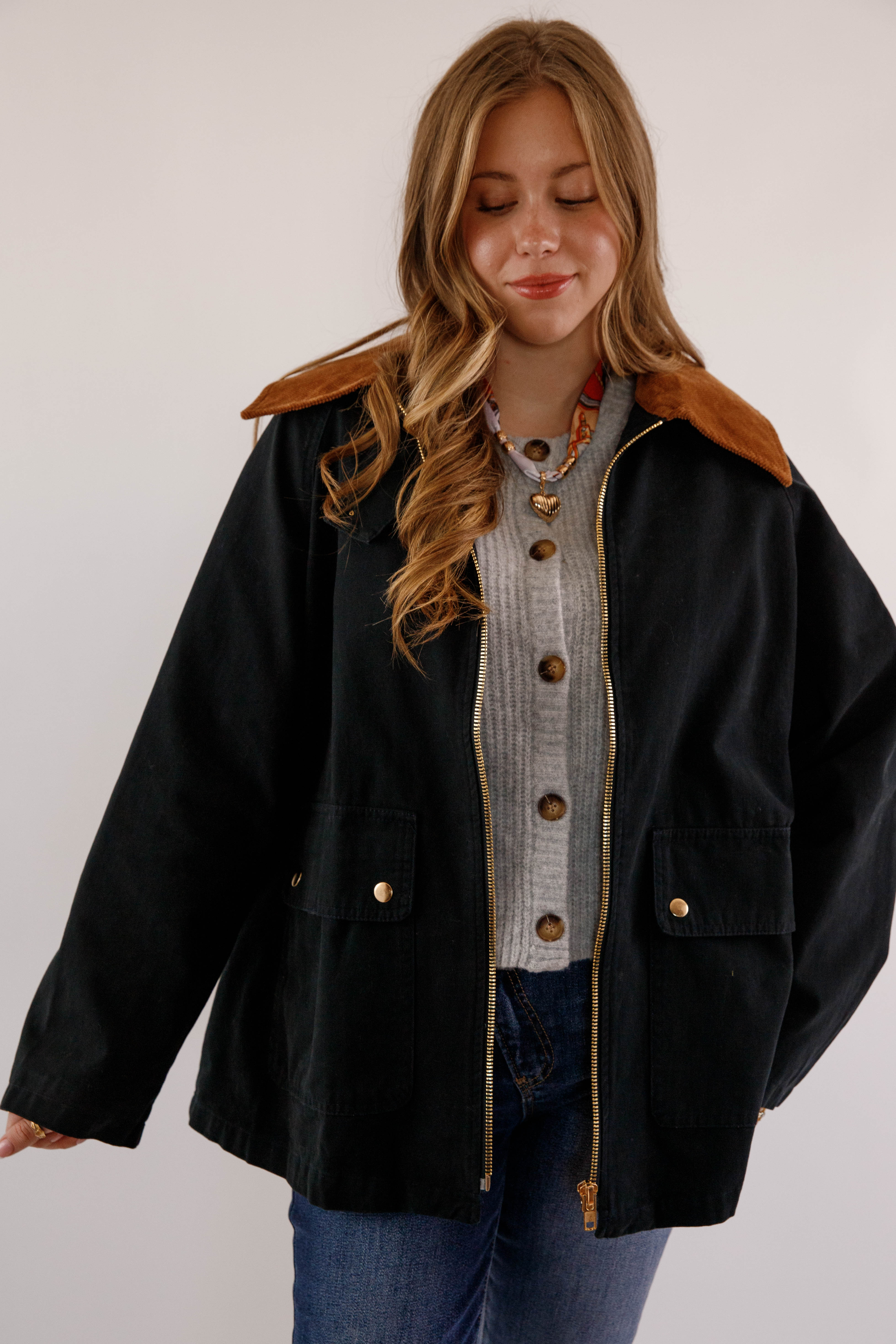 Journey Through the Countryside Jacket-Navy