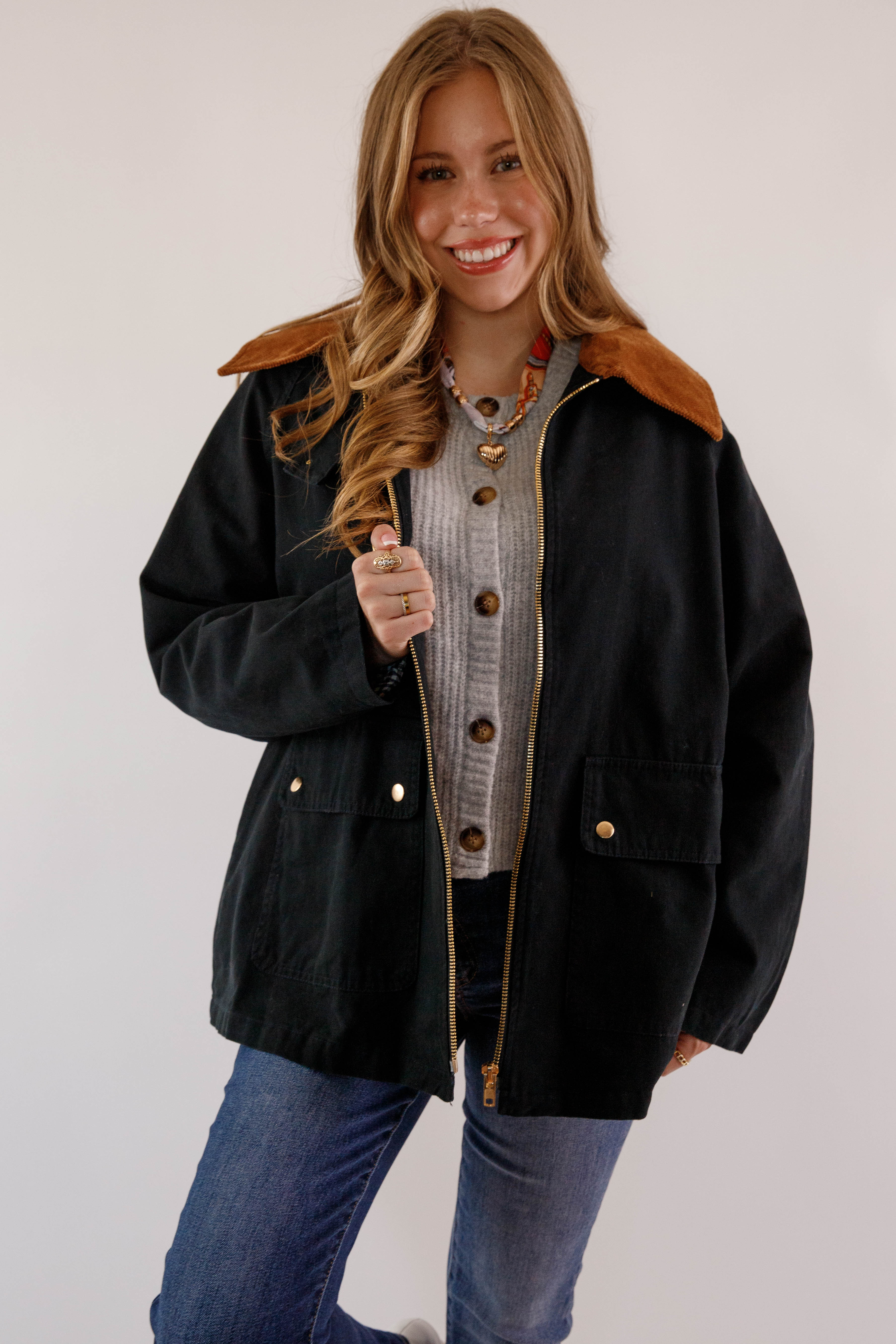 Journey Through the Countryside Jacket-Navy