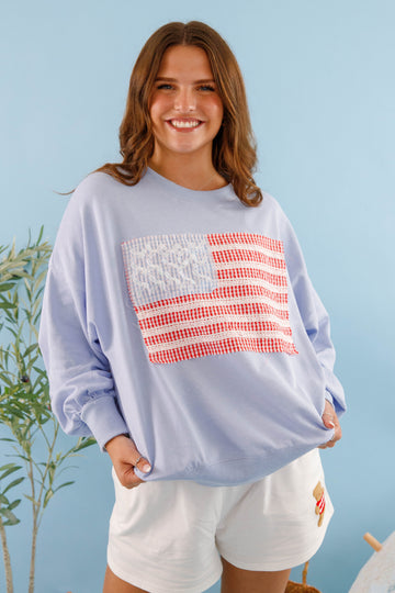 America's Sweetheart Pullover-Blue