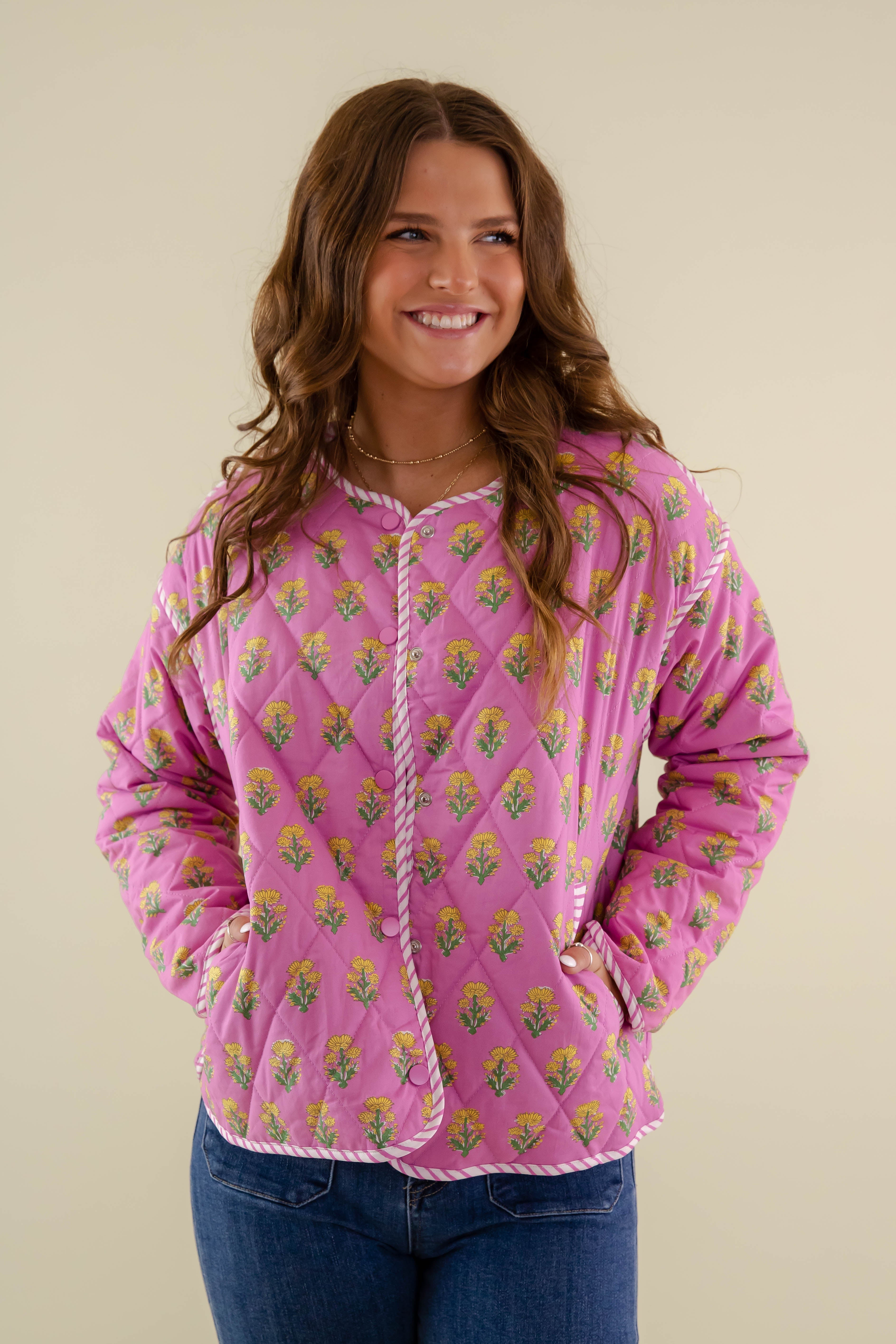 FINAL SALE: Blooming Where Planted Quilted Jacket