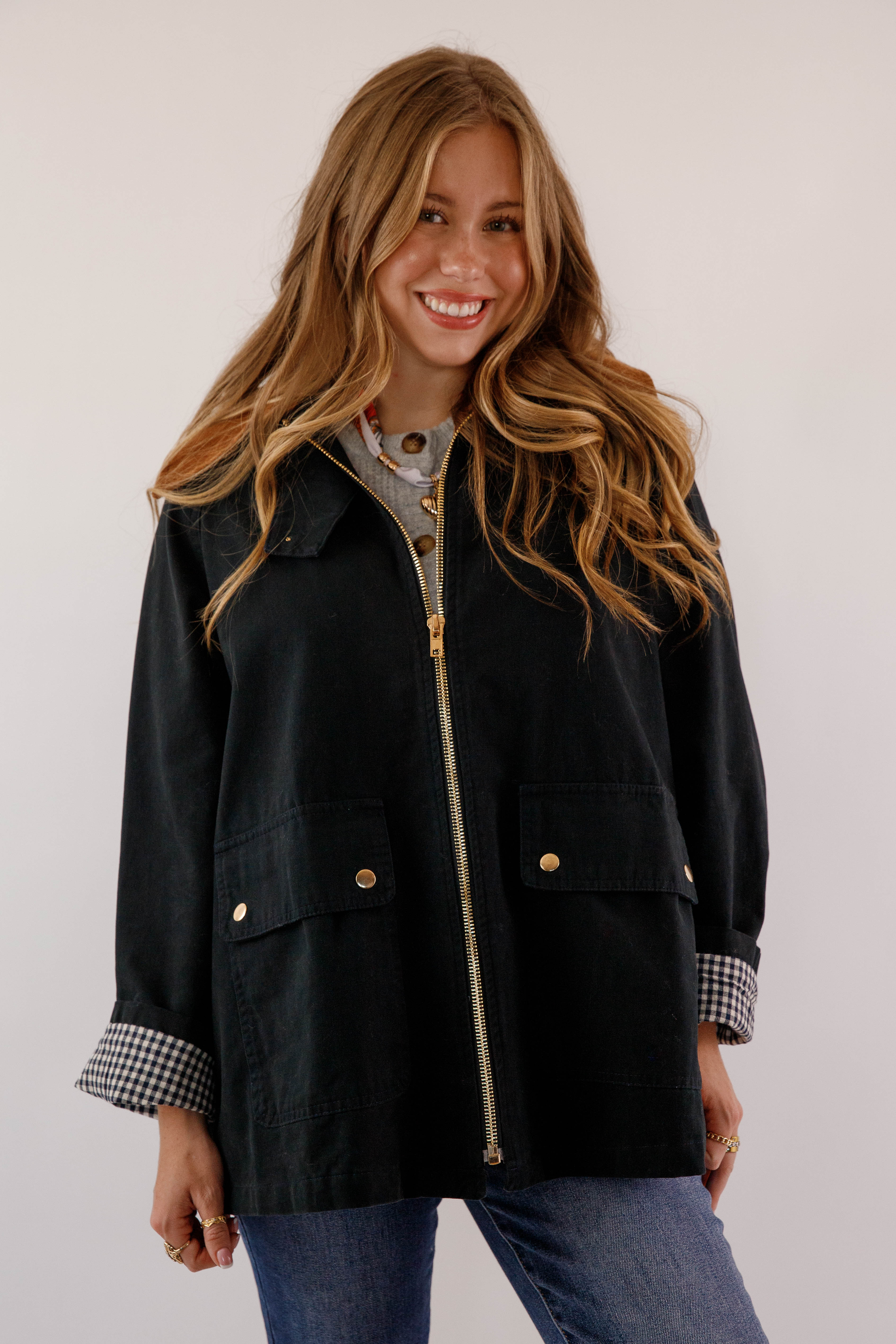 Journey Through the Countryside Jacket-Navy