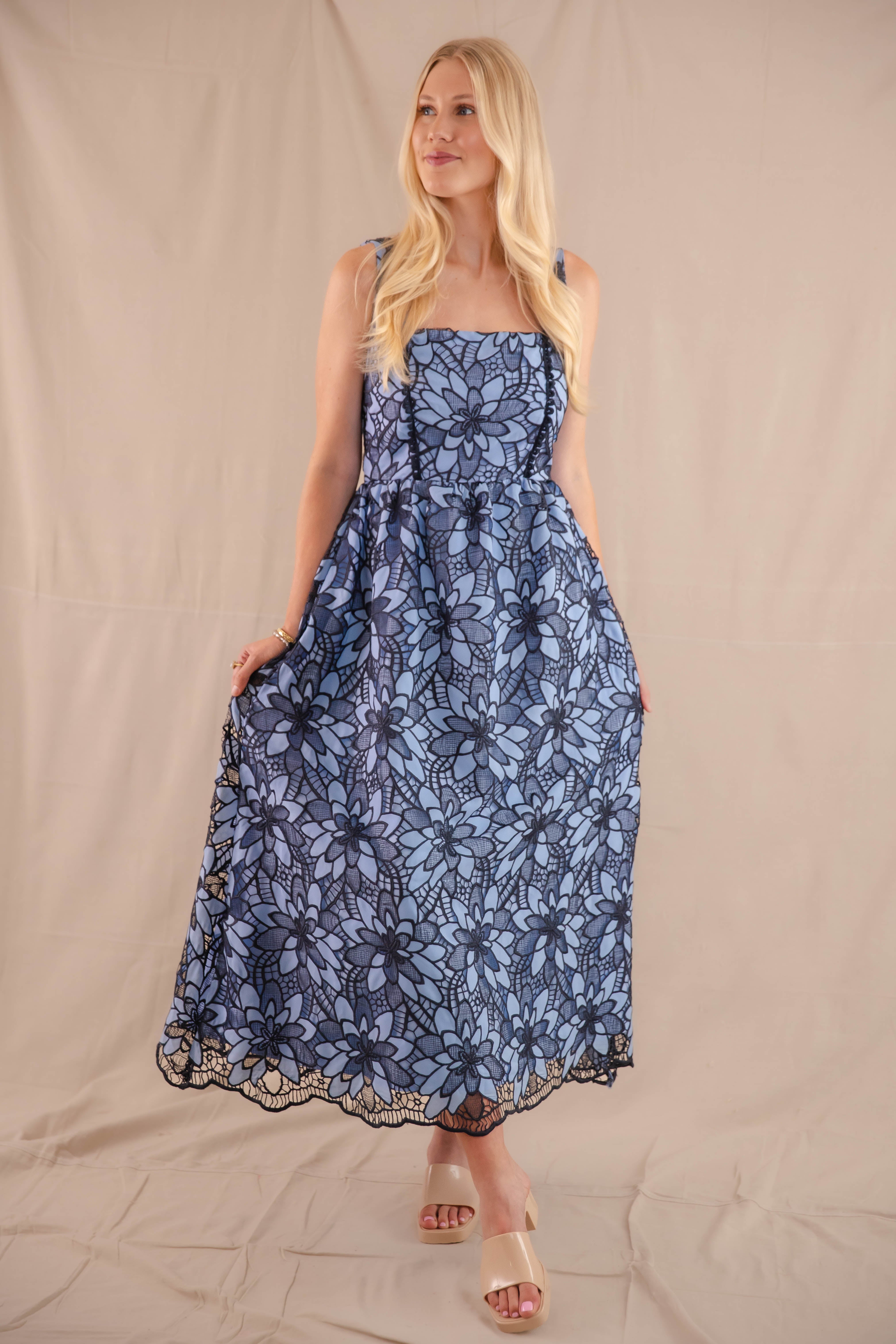 Out Of The Blue Midi Dress