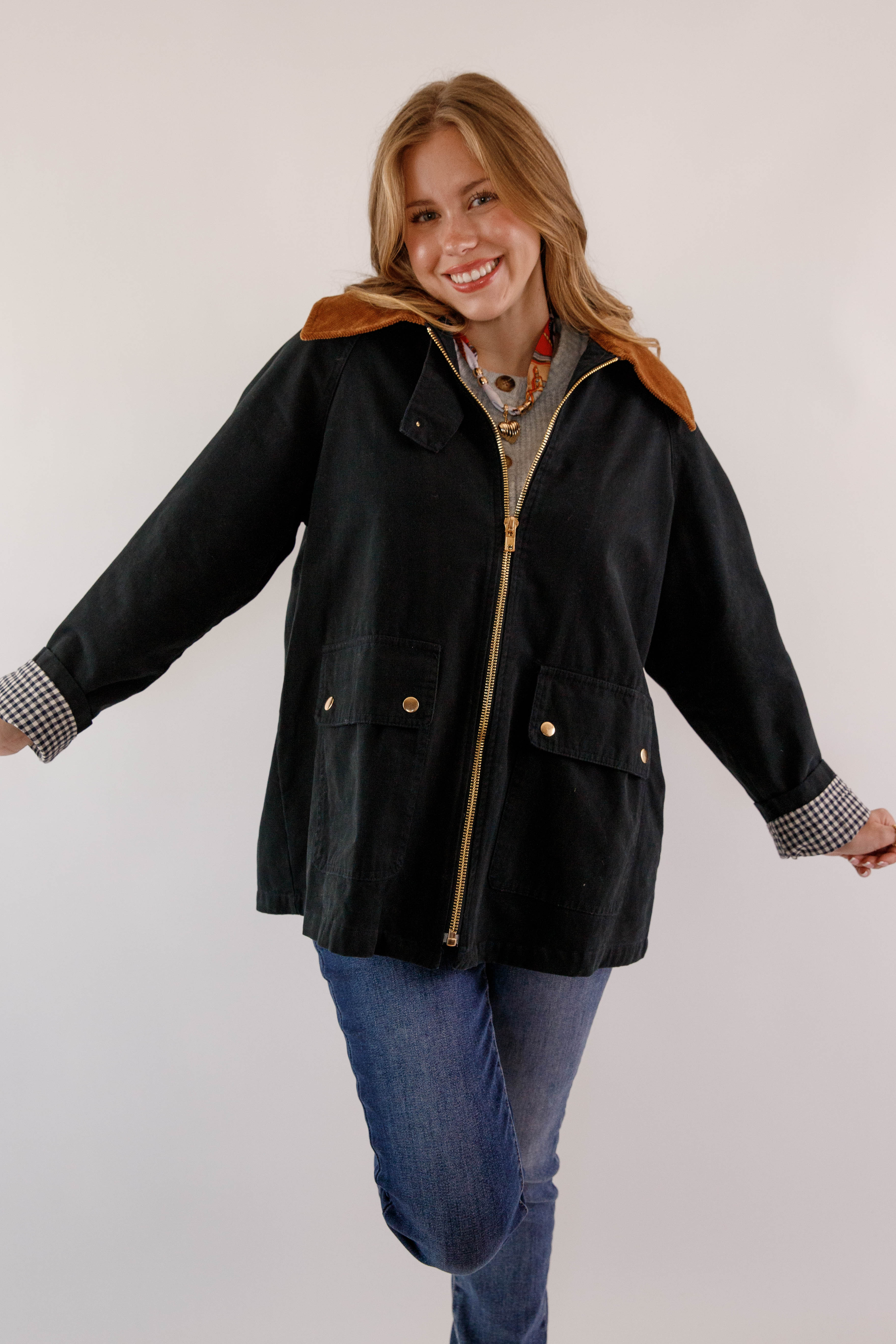 Journey Through the Countryside Jacket-Navy