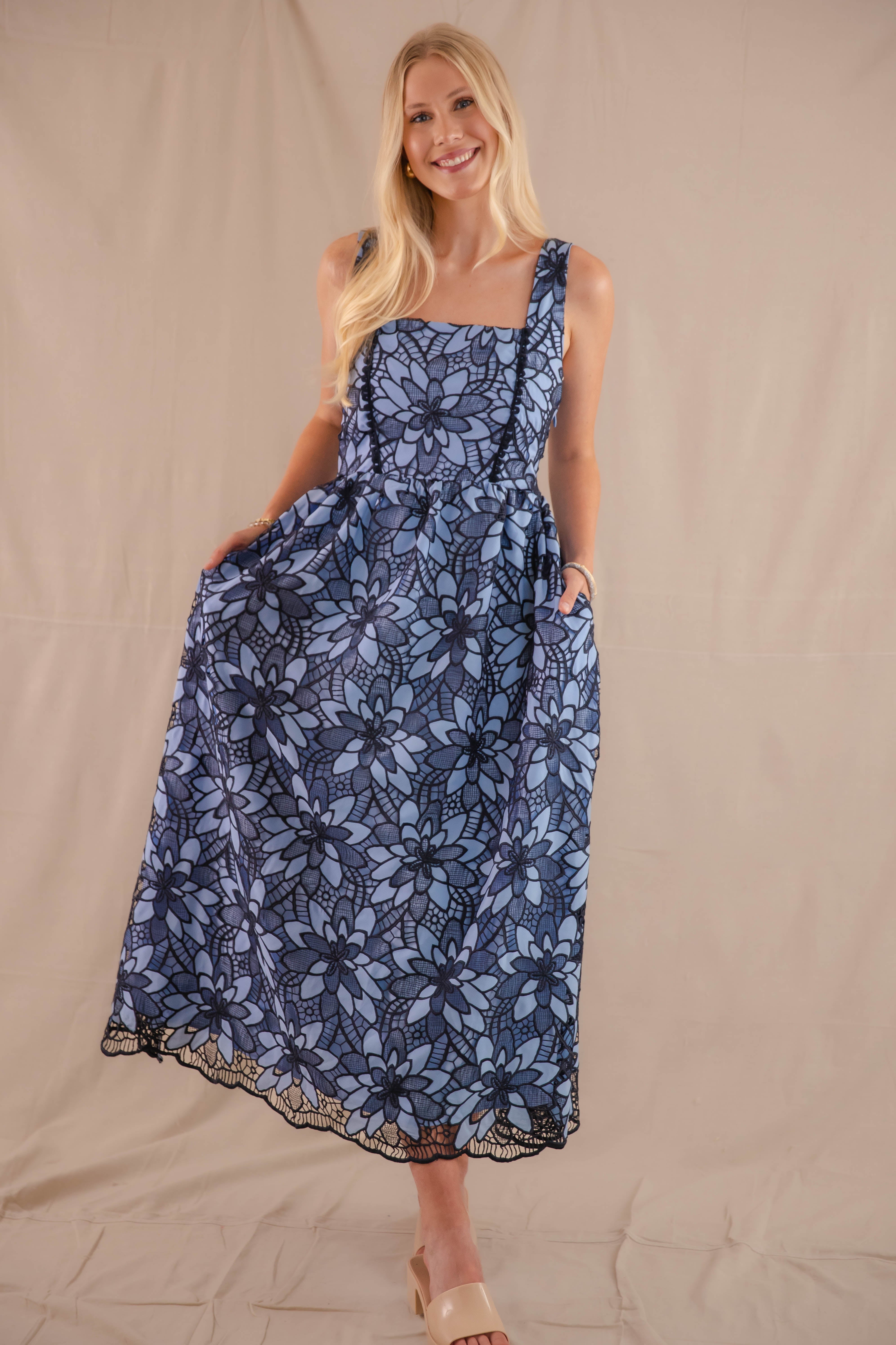 Out Of The Blue Midi Dress