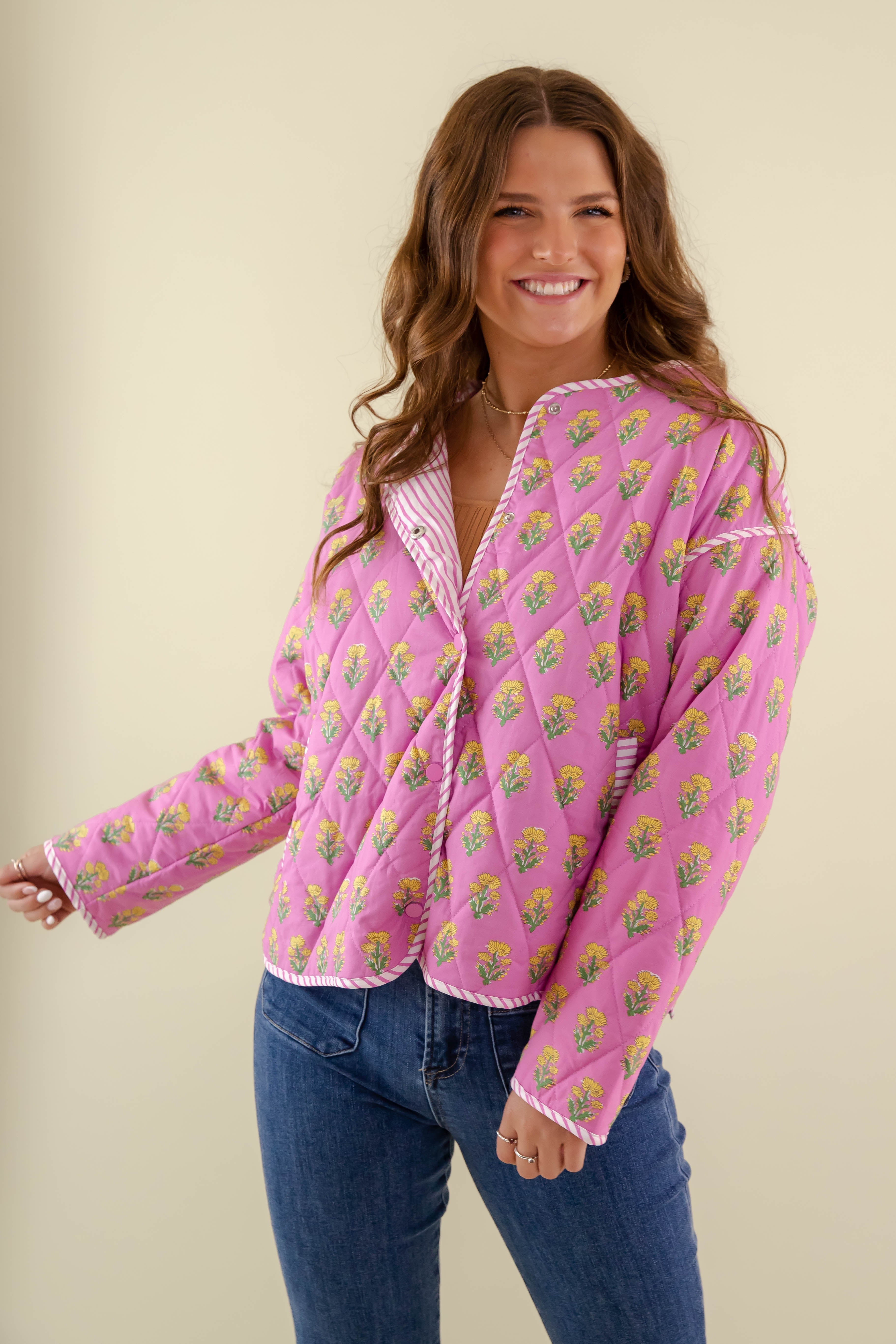 FINAL SALE: Blooming Where Planted Quilted Jacket