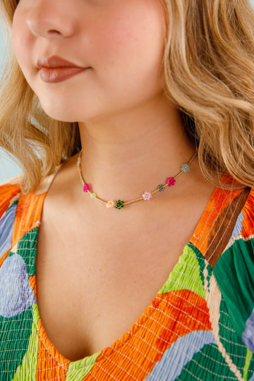 Darling Daisies Beaded Necklace