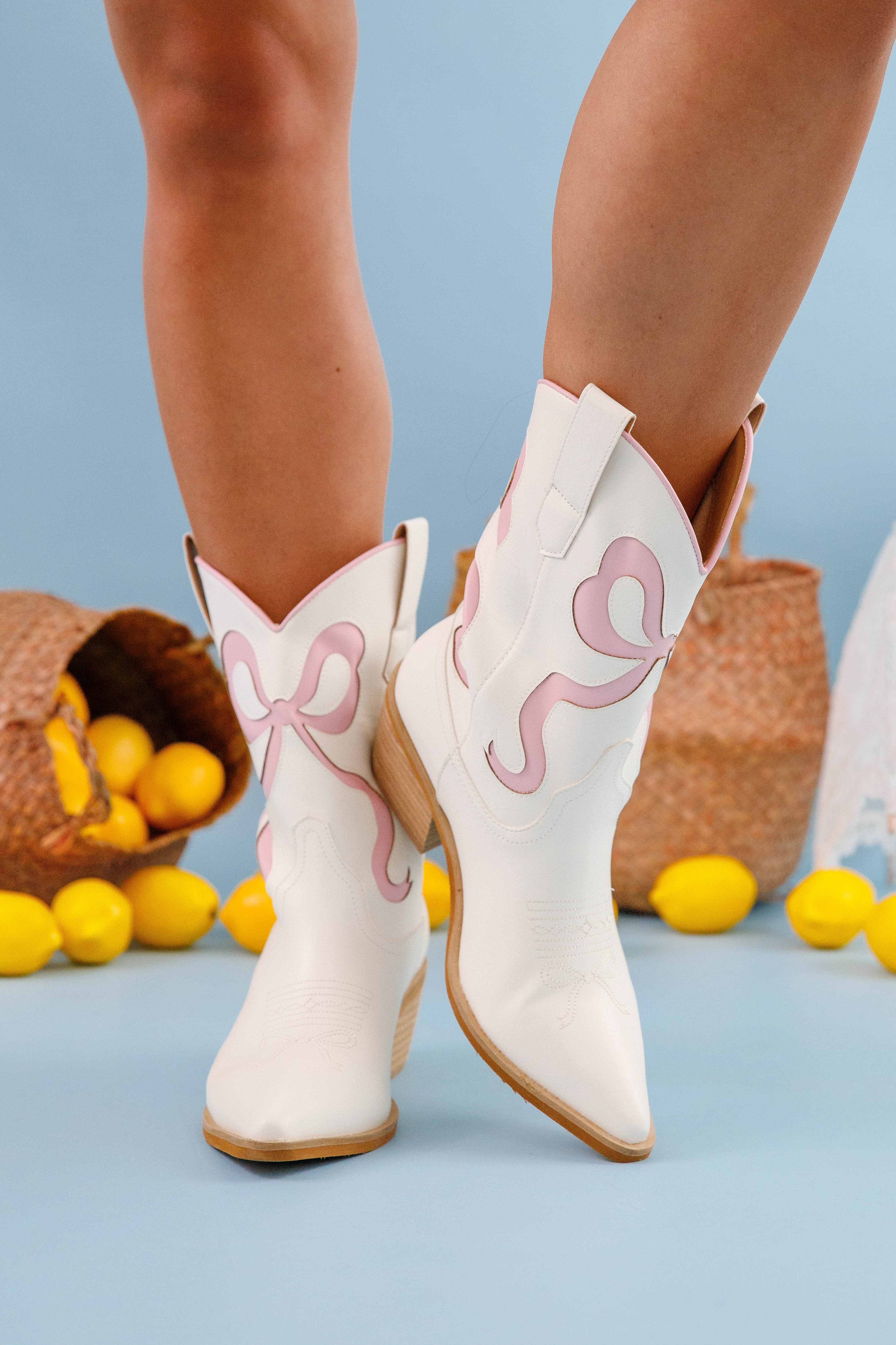 RESTOCK: Ruby Western Booties-Blush Pink