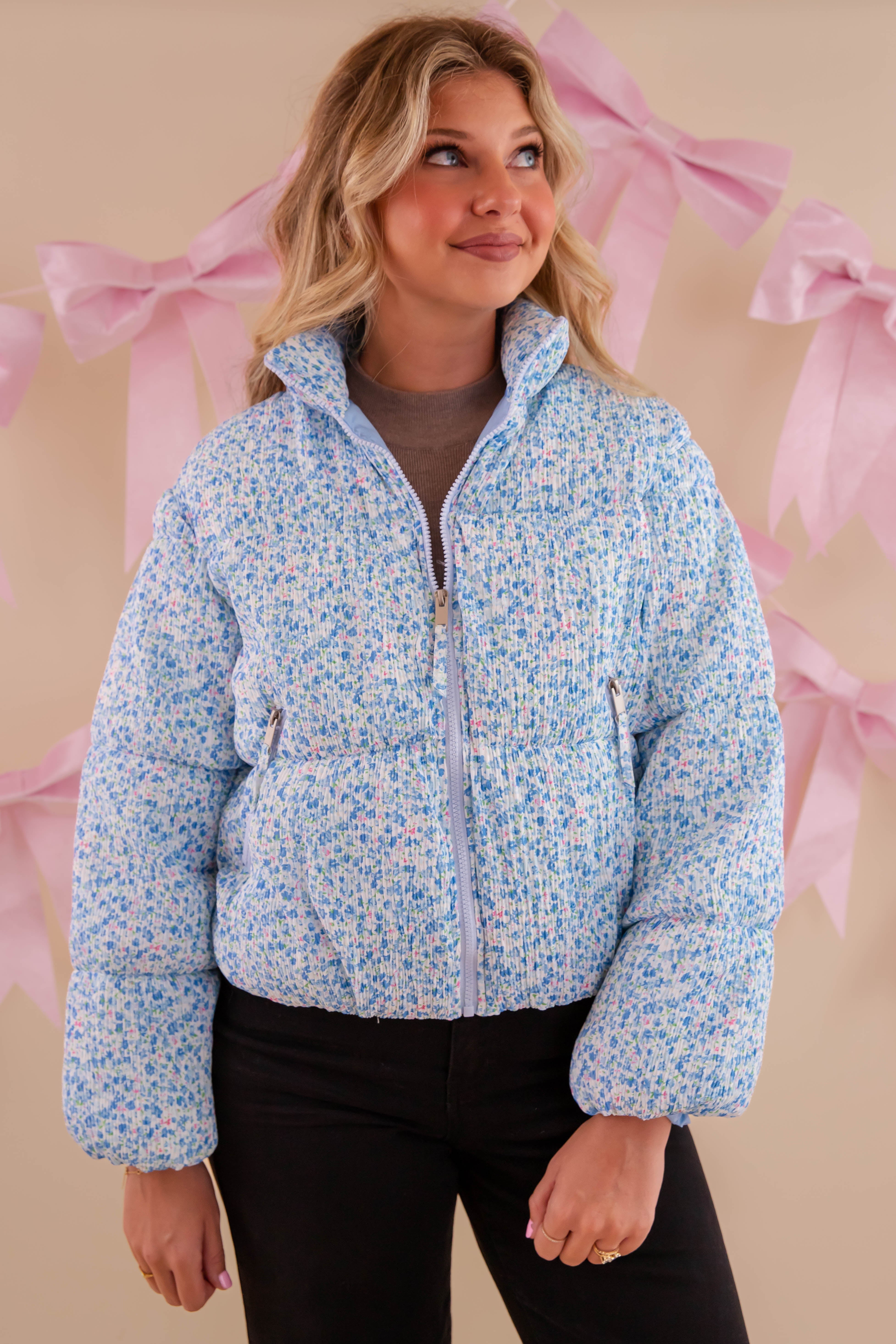 Bringing New Energy Puffer Jacket-Blue