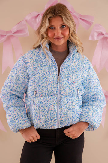 Bringing New Energy Puffer Jacket-Blue