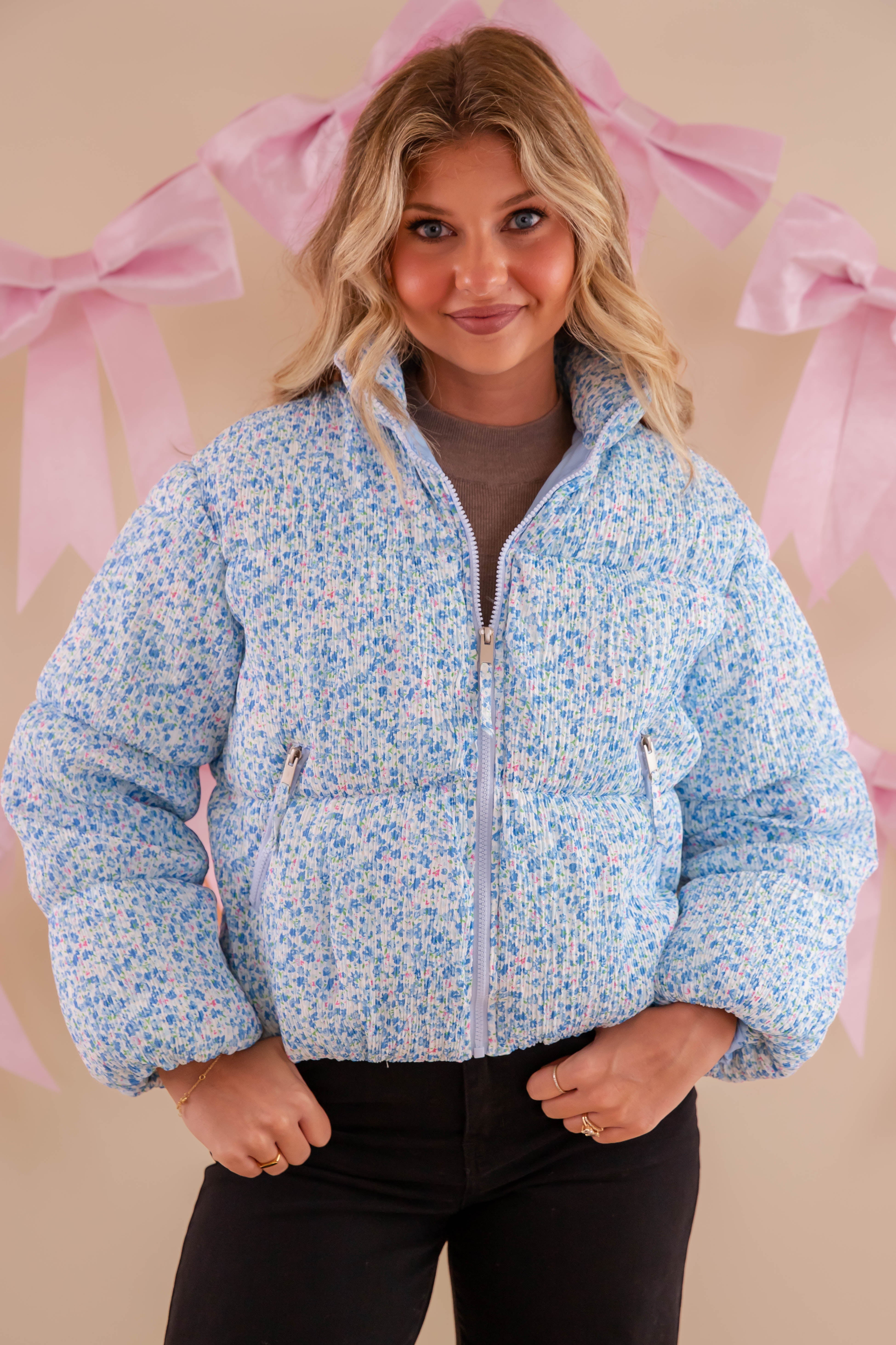 Bringing New Energy Puffer Jacket-Blue