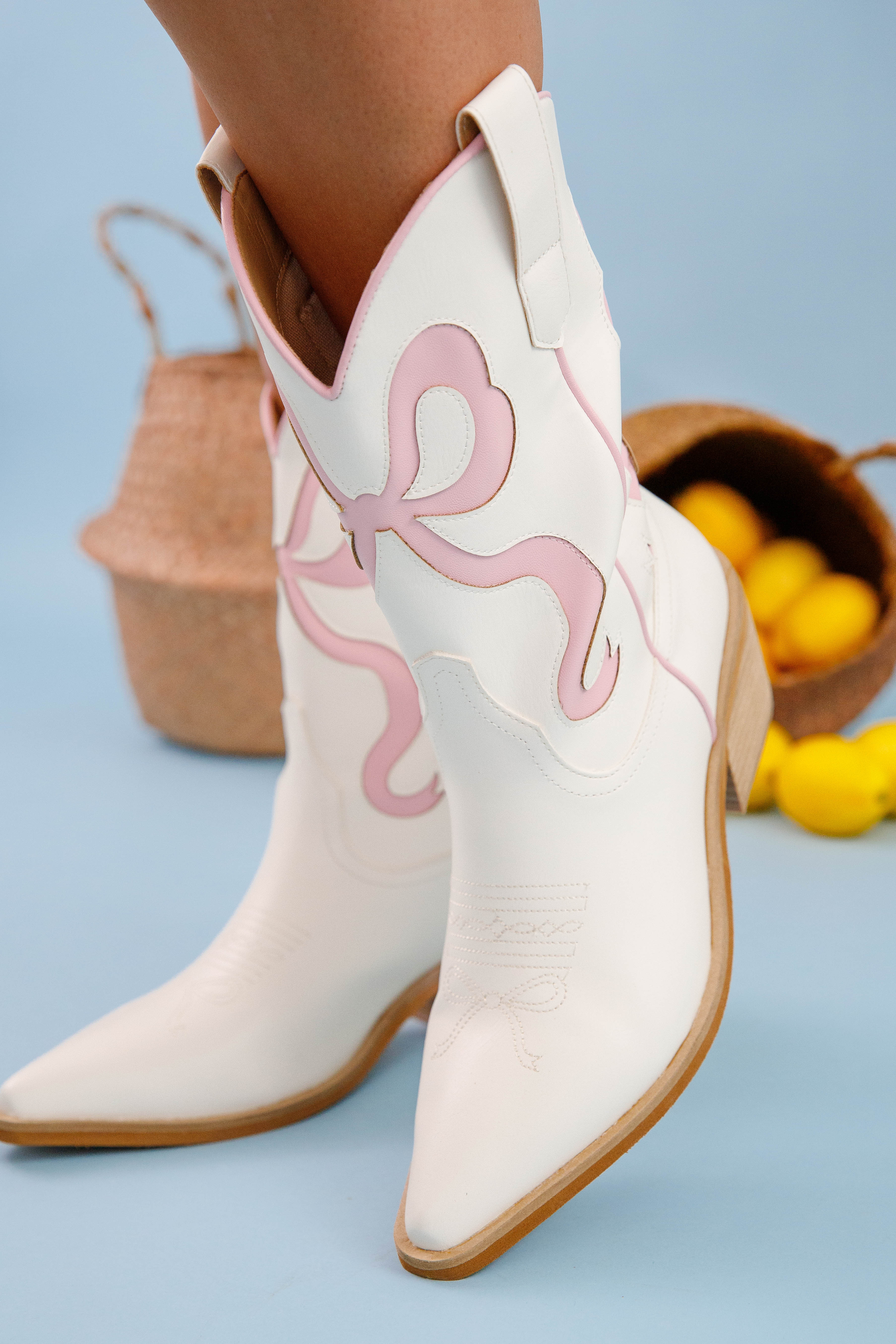RESTOCK: Ruby Western Booties-Blush Pink