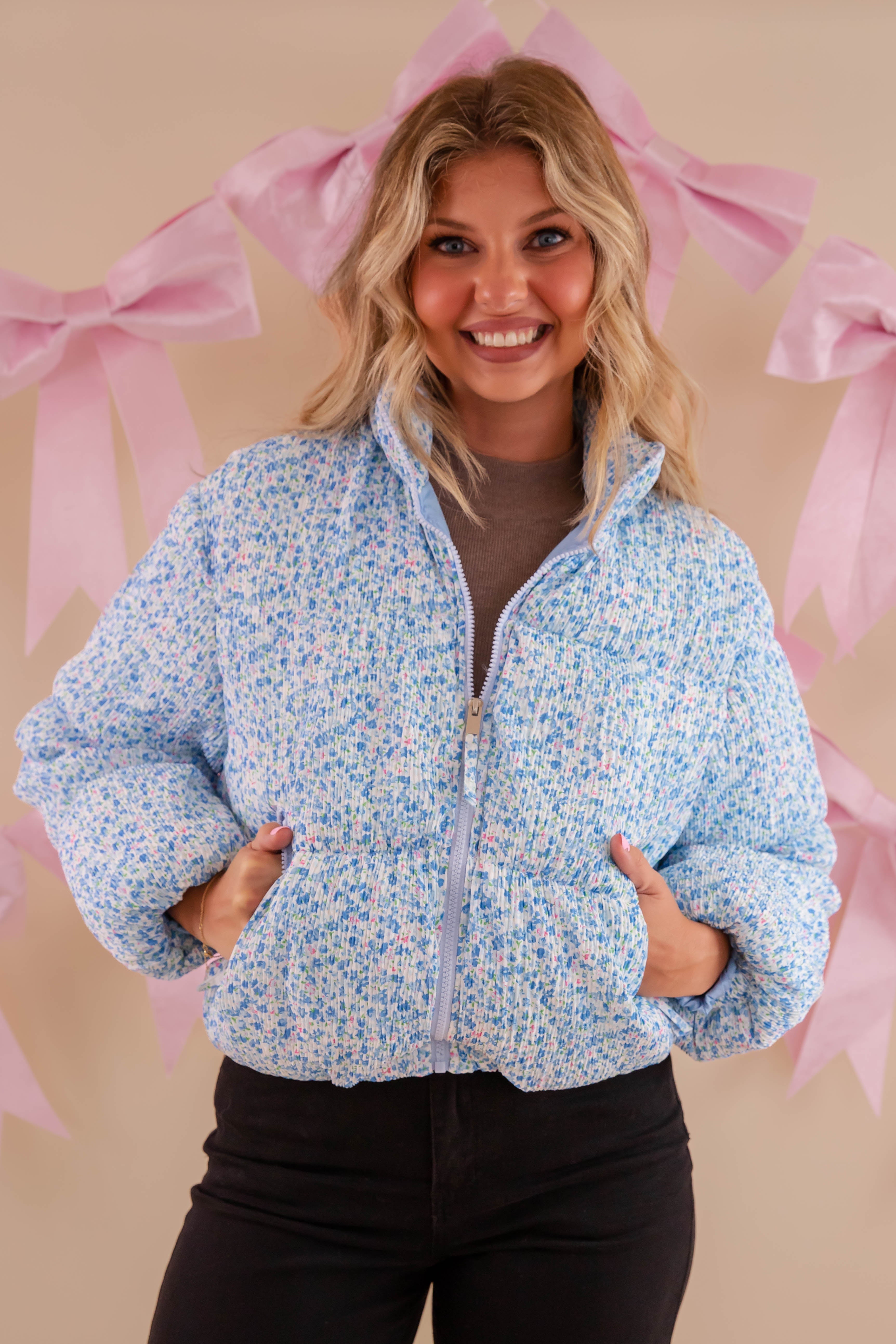 Bringing New Energy Puffer Jacket-Blue