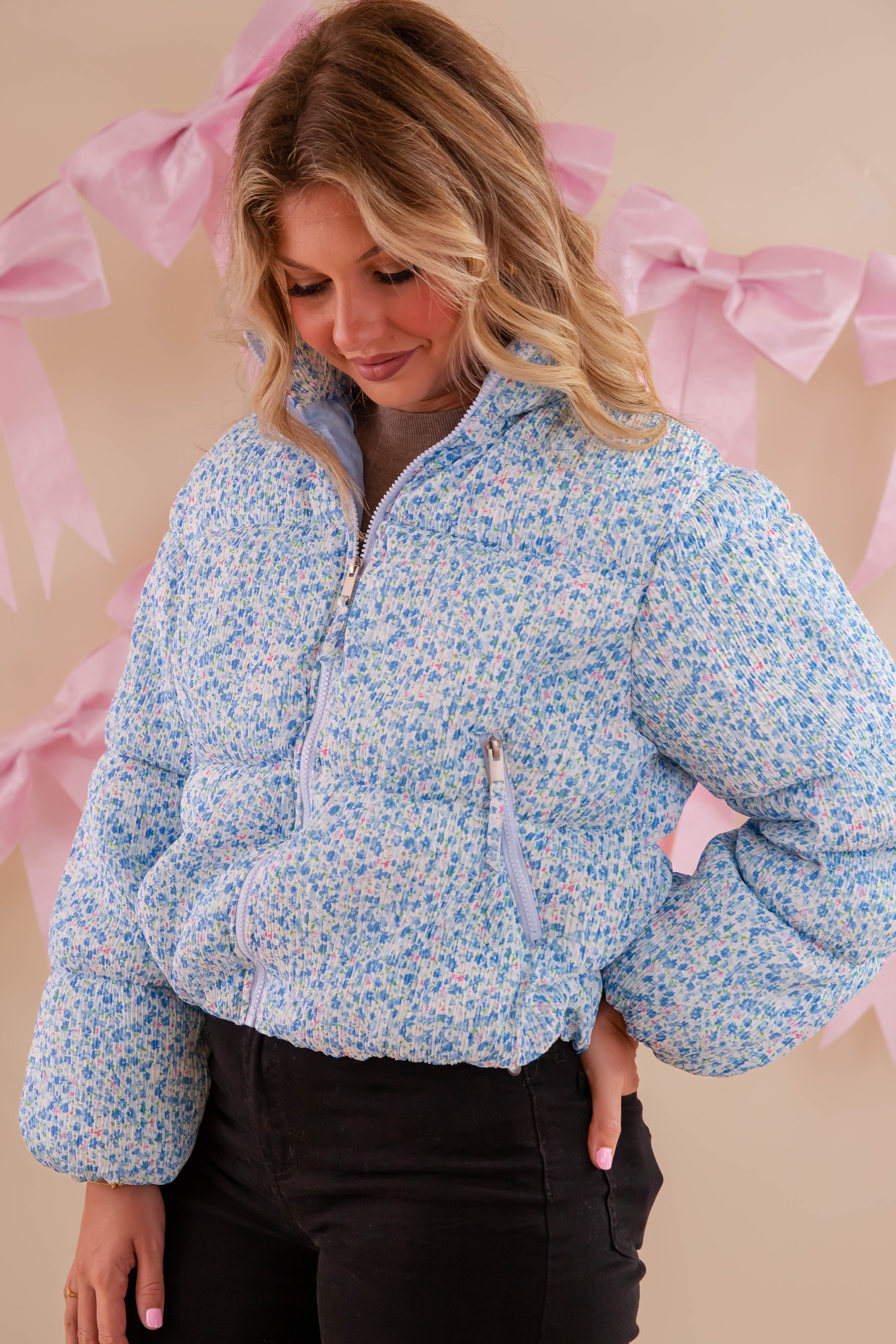 Bringing New Energy Puffer Jacket-Blue