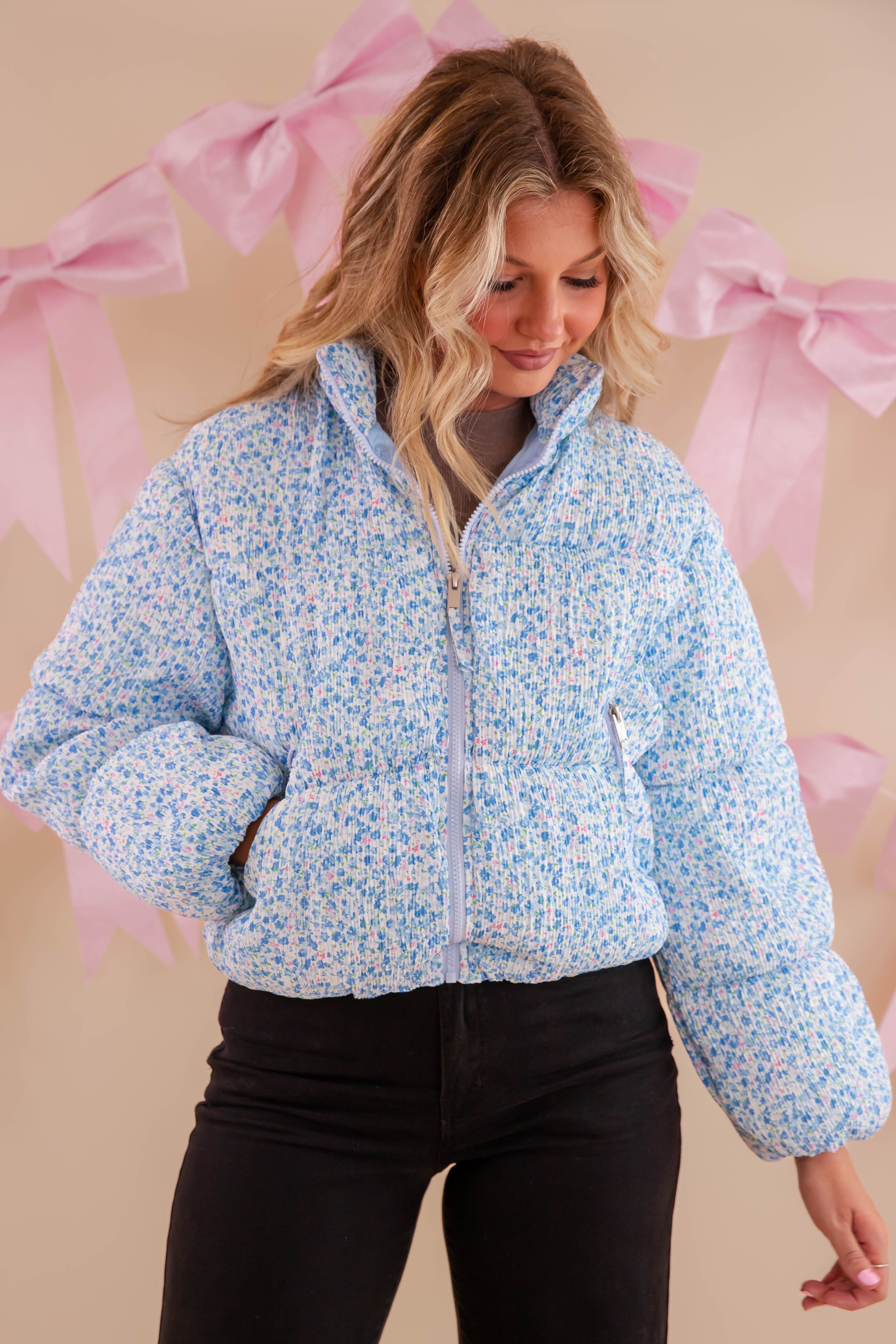 Bringing New Energy Puffer Jacket-Blue