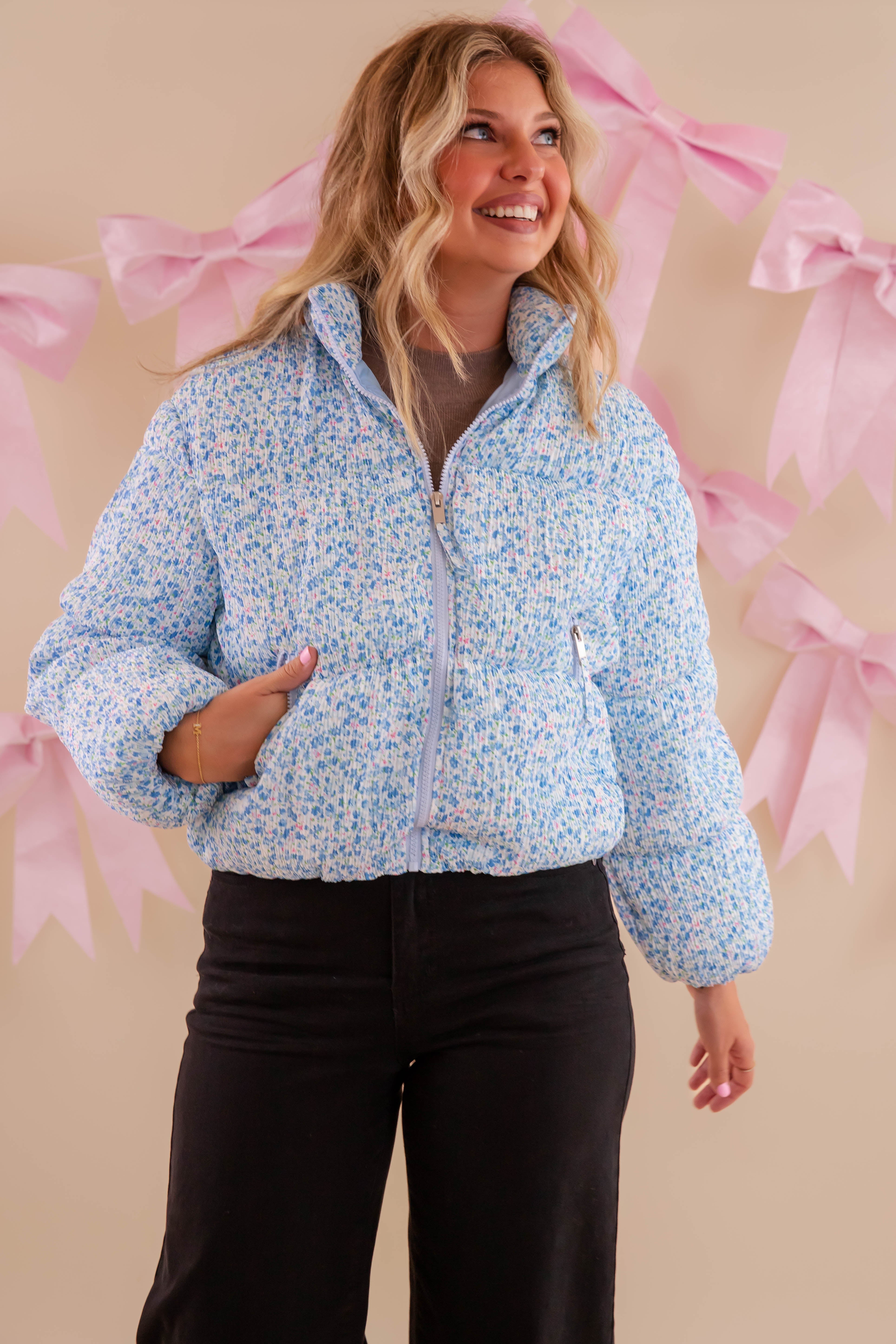 Bringing New Energy Puffer Jacket-Blue