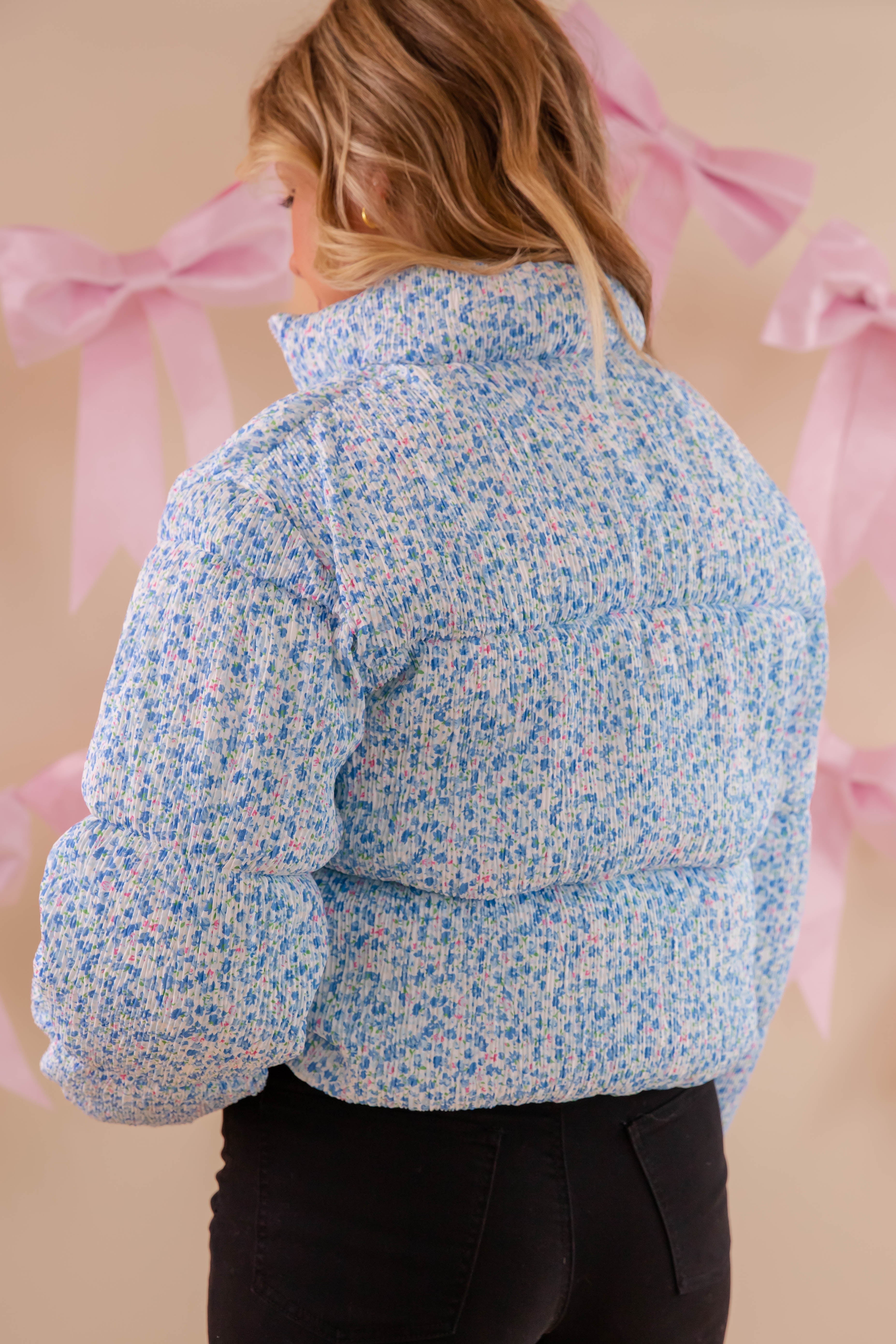 Bringing New Energy Puffer Jacket-Blue