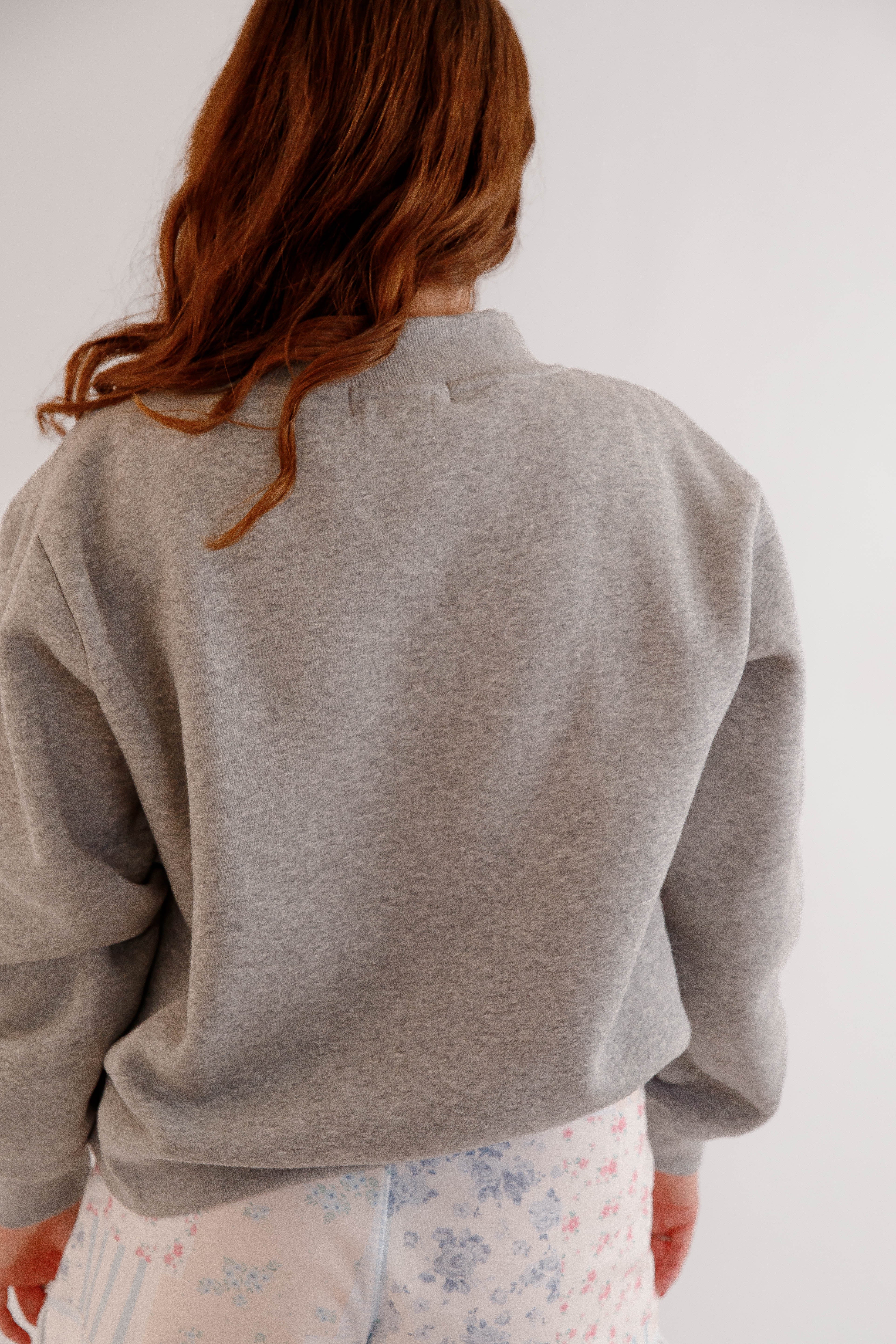 What Matters Most Mockneck Pullover-Grey
